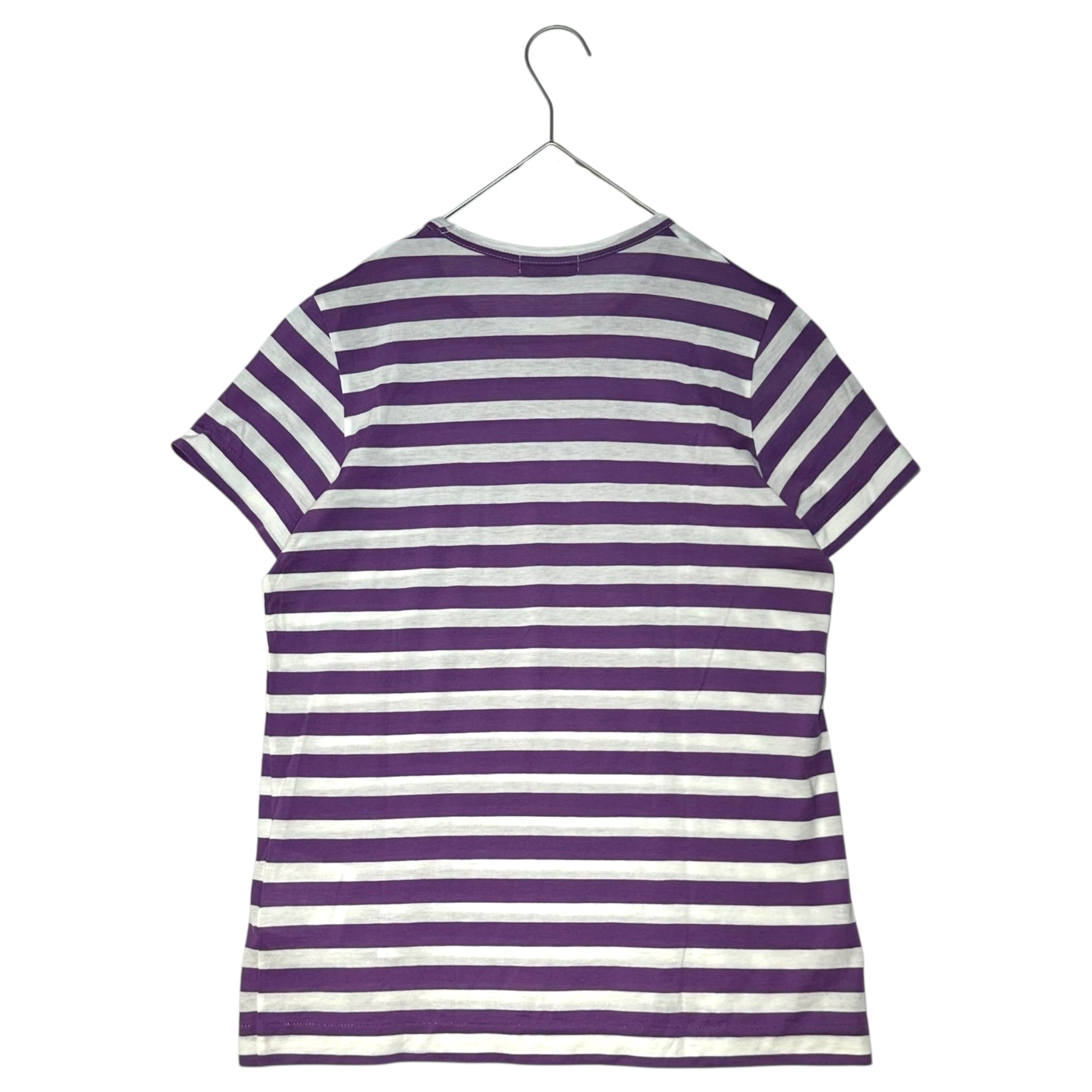 tricot COMME des GARCONS(トリココムデギャルソン) 10SS Border Crew Neck T-Shirt ボーダー クルーネック Tシャツ TE-T018 M ホワイト×パープル AD2009