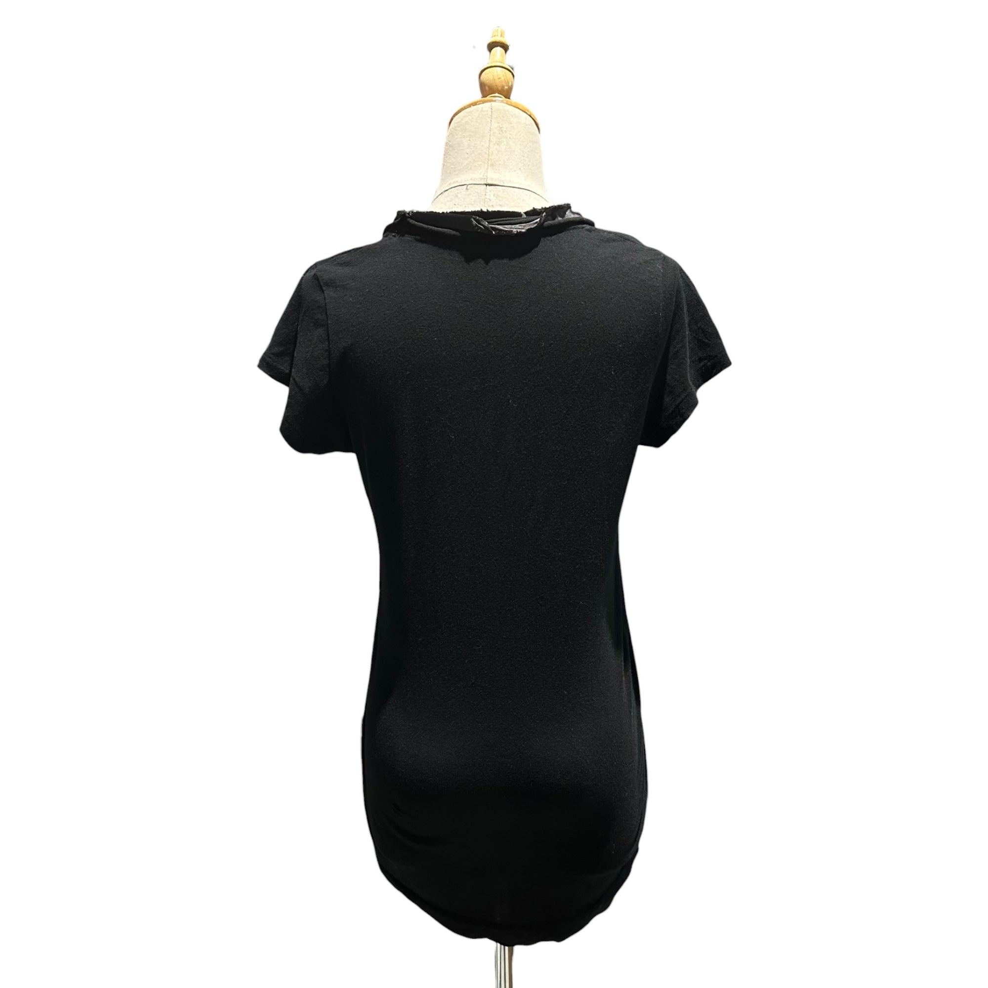 sacai luck(サカイラック) Mixed-Fabric U-Neck Printed T-Shirt 異素材切替 Uネック プリント Tシャツ ブラック