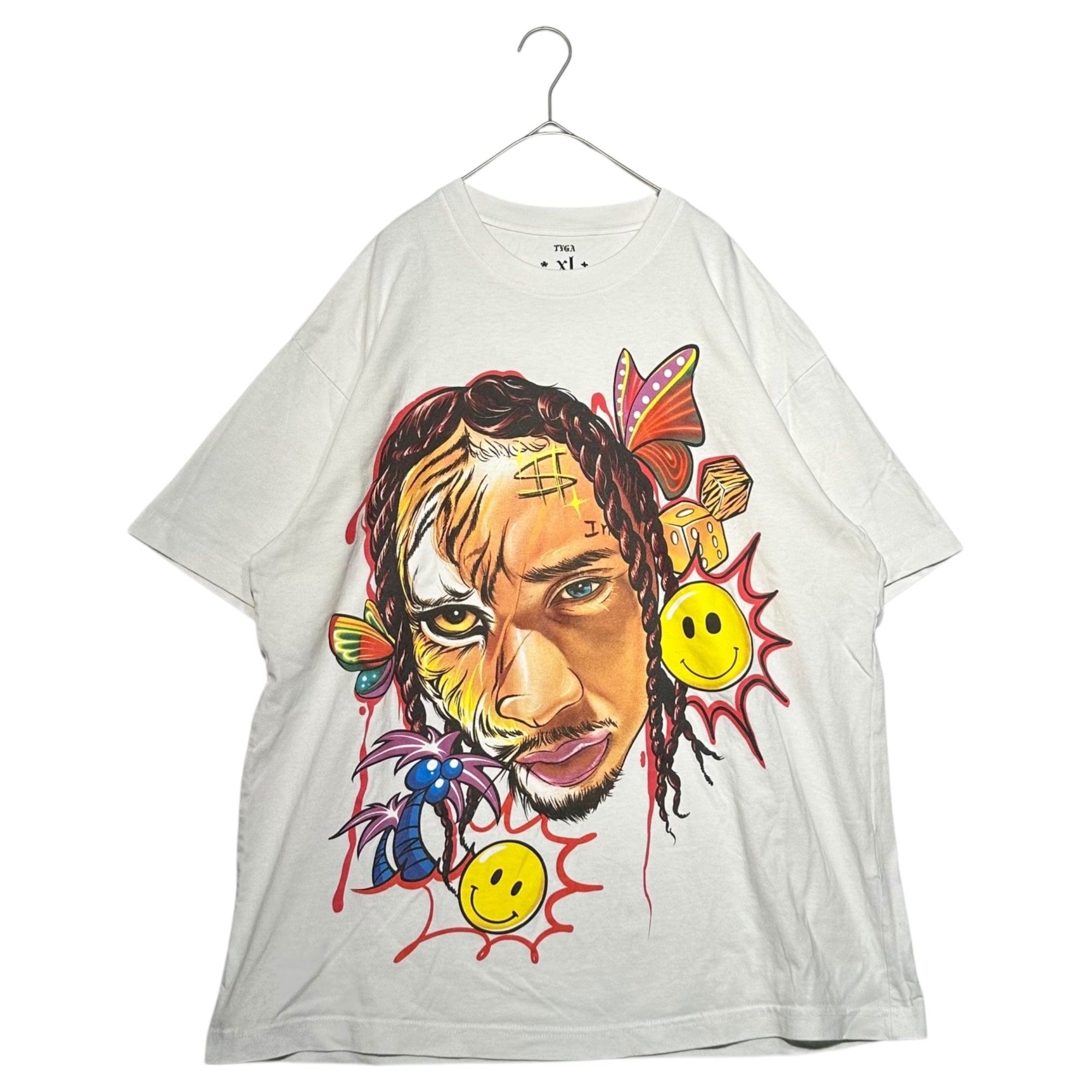 *EVAE+MOB×Tyga((エバーモブ)×タイガ) EVAE Collab TYGA Tee グラフィック プリント Tシャツ XL ホワイト