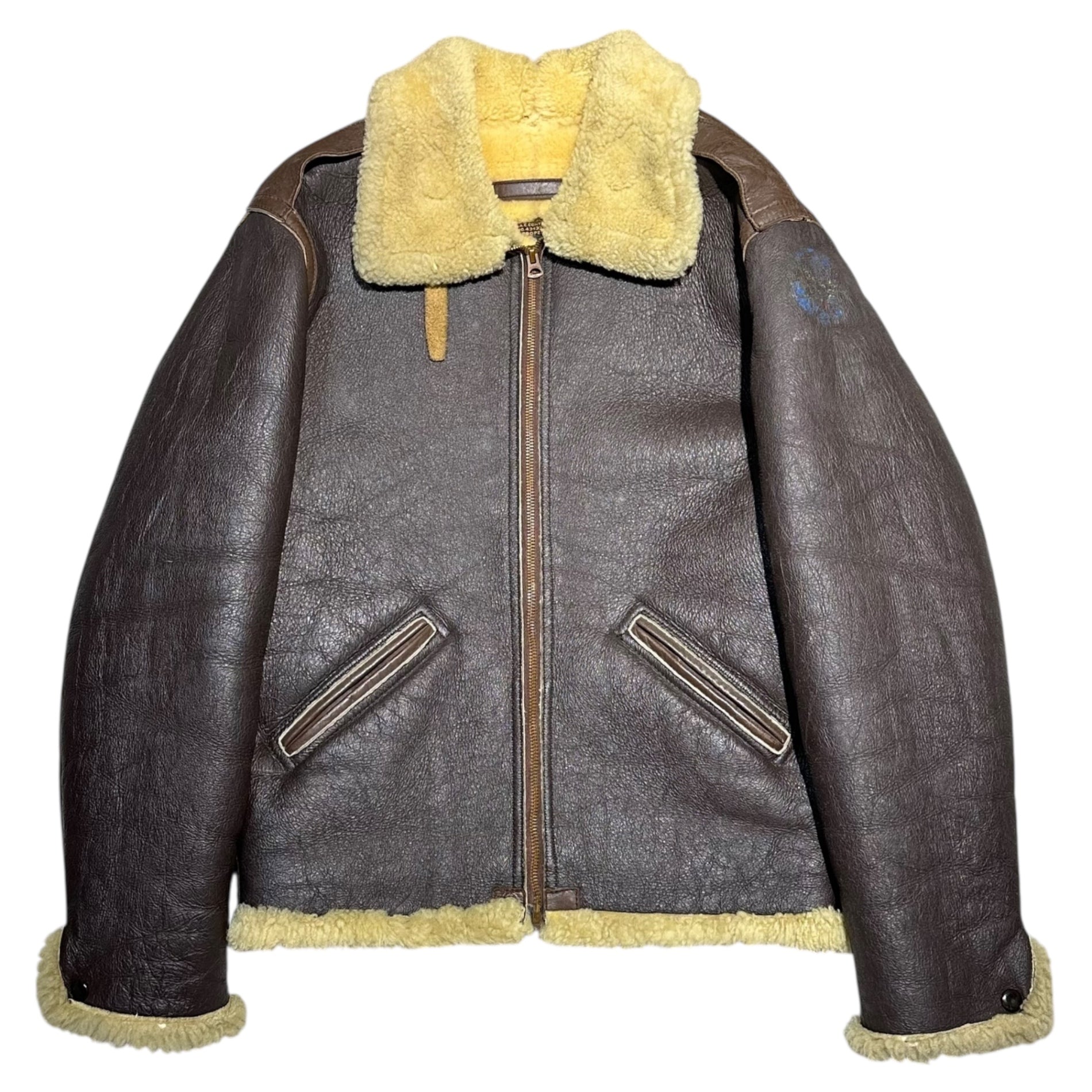 BUZZ RICKSON’S(バズリクソンズ) B-6 FLIGHT JACKET ムートン レザー フライト ジャケット 43-13327-AF 40R(L程度) ブラウン 90's~00's 初期 ARMY AIR FORCES