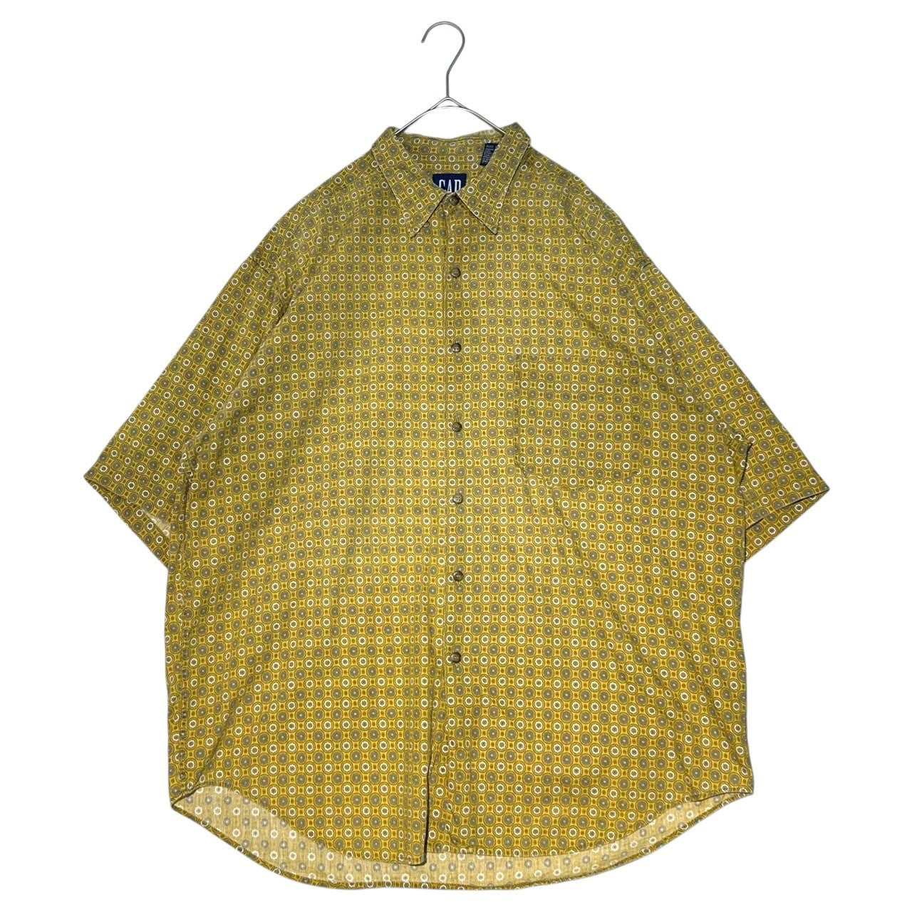 OLD GAP(オールドギャップ) Old Short Sleeve Patterned Shirt オールド 半袖 総柄 シャツ L マスタード