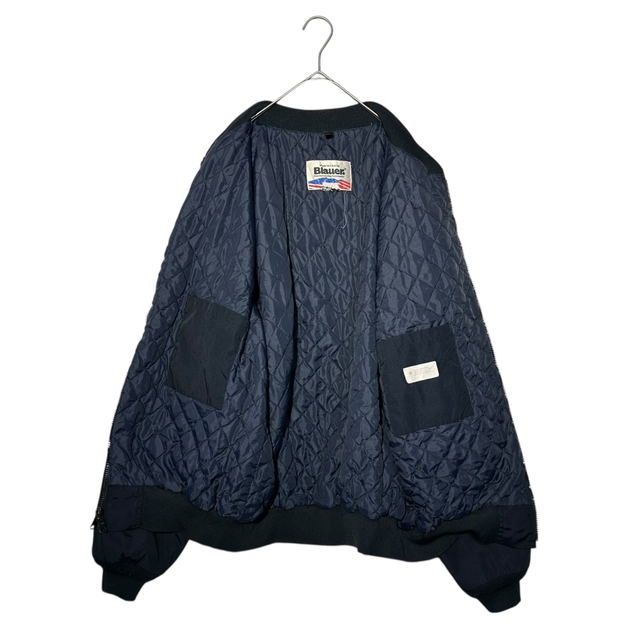 Blauer(ブラウアー) 90’s USA made Quilted Liner Nylon Bomber Jacket キルティング ライナー ナイロン ボンバー ジャケット XL ブラック 90年代 古着 ヴィンテージ MA-1