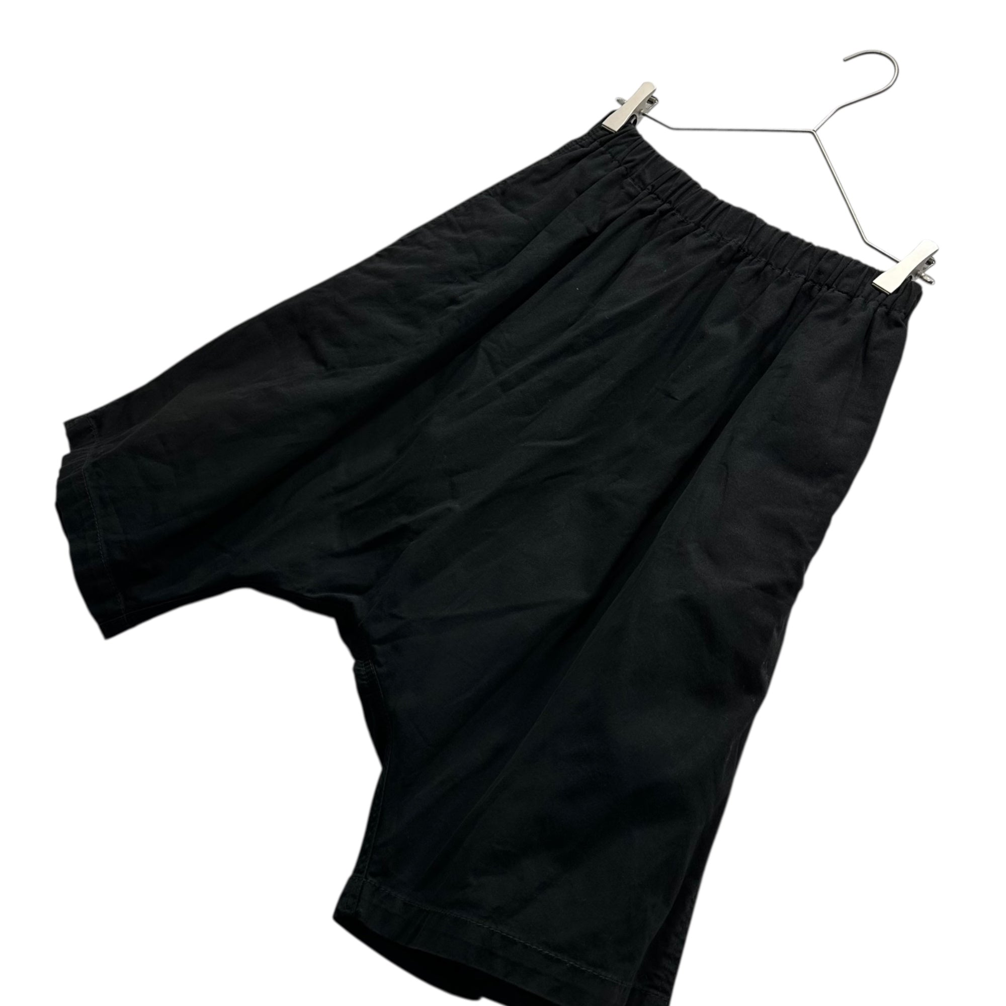 BLACK COMME des GARCONS(ブラックコムデギャルソン) 12SS Cotton Sarouel Shorts コットン サルエル ショーツ ハーフパンツ 1I-P018 XS ブラック AD2011 男女着用可能