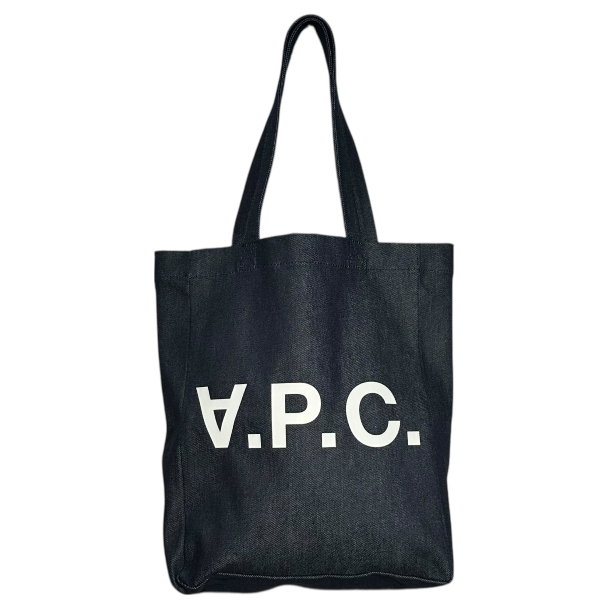 A.P.C.(アーペーセー) Inverted A logo denim tote bag 逆さ A ロゴ デニム トート バッグ インディゴ×ホワイト