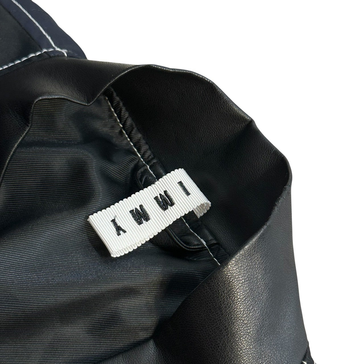 KIMMY(キミー) Mixed-Material Panel Bomber Jacket 異素材 切替 ボンバー ジャケット AW22-02 L ブラック×ネイビー ブルゾン