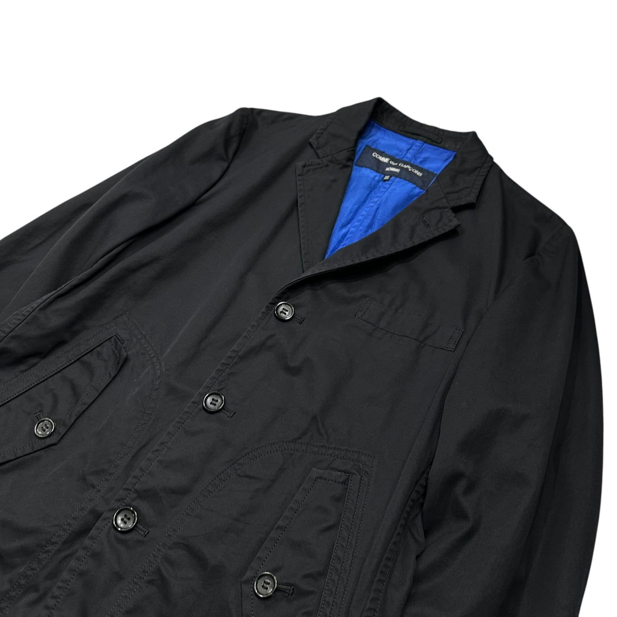 COMME des GARCONS HOMME(コムデギャルソンオム) 2009SS Cotton 3B Jacket コットン 3B テーラード ジャケット HC-J019 SS ブラック×ブルー AD2008