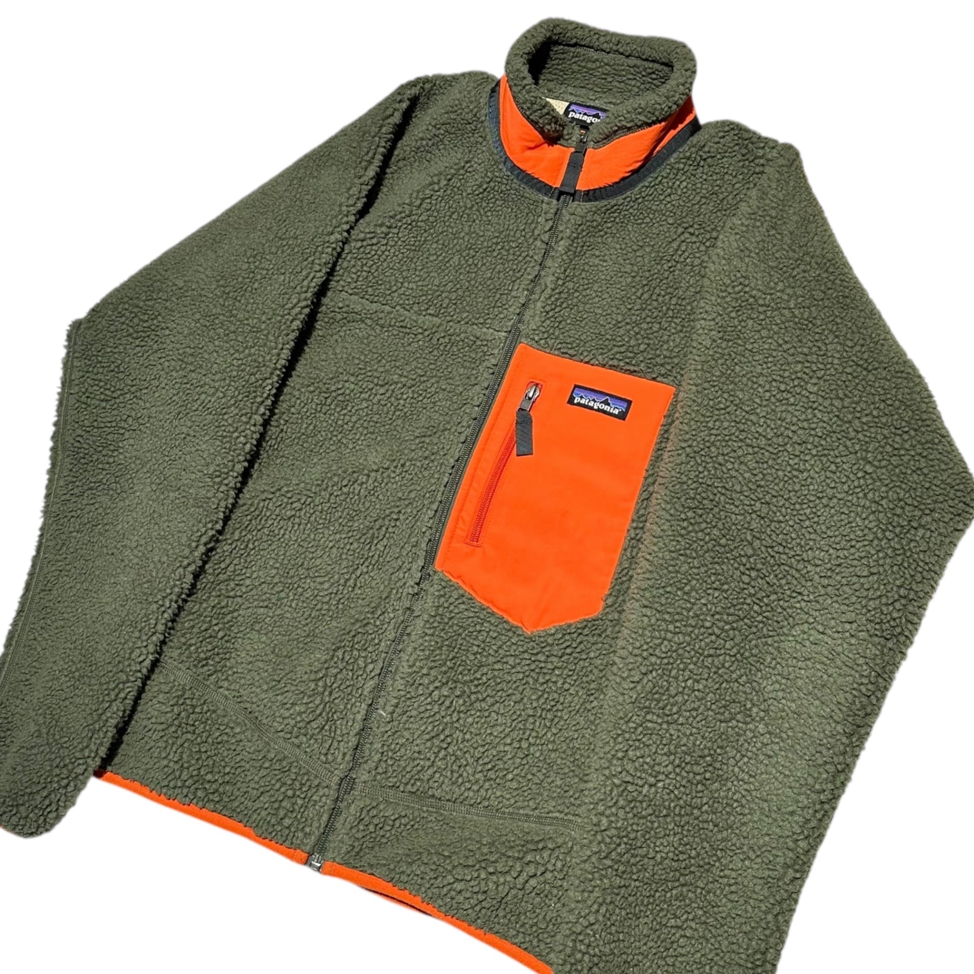 Patagonia(パタゴニア) 2016's Classic Retro X Cardigan クラシック レトロ エックス カーディガン ボア フリース 23056 S カーキ×オレンジ