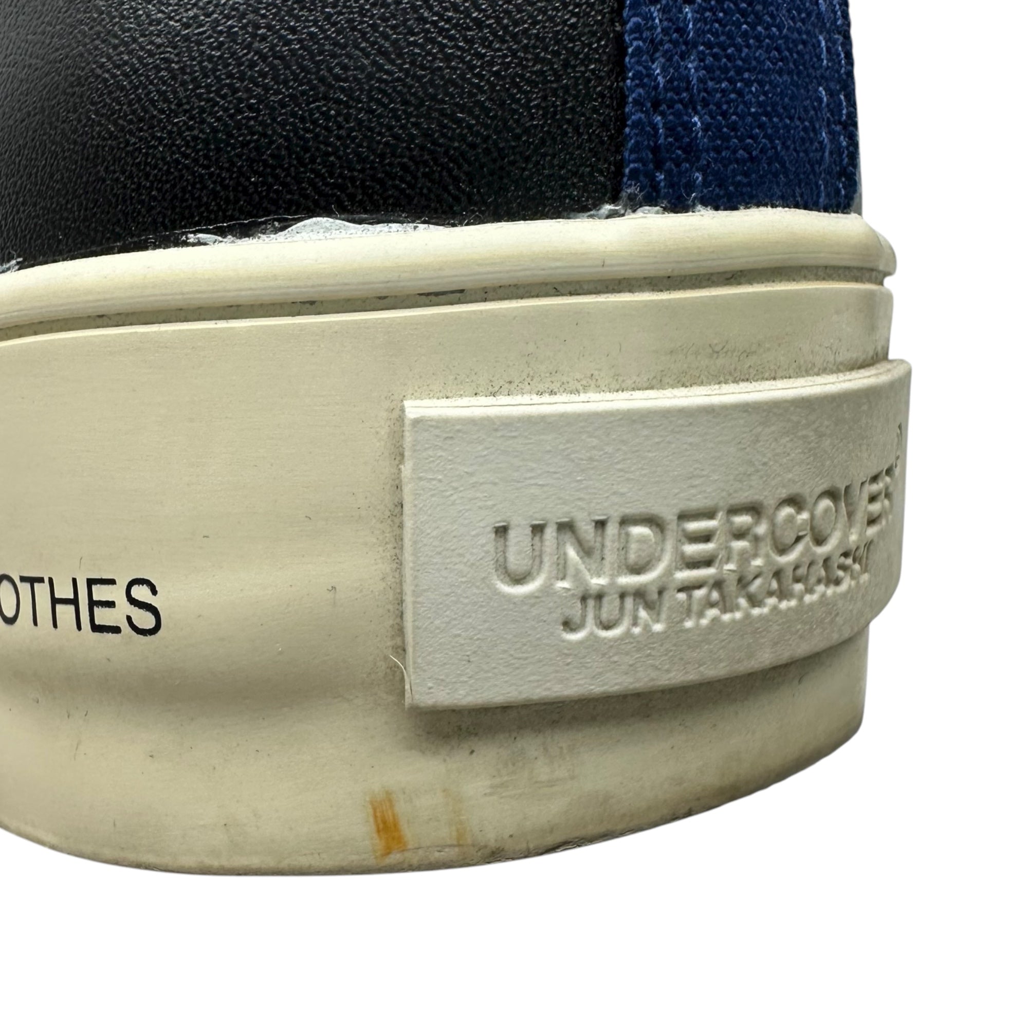 UNDERCOVER(アンダーカバー) 16SS High-top canvas sneakers レザー 切替 ハイカット キャンバス スニーカー UCQ4F03-1 L(27cm~27.5cm) ネイビー