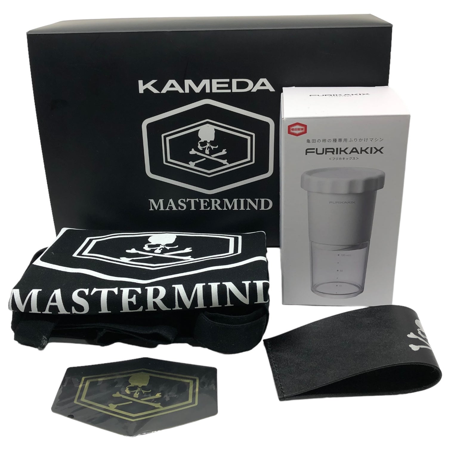 mastermind JAPAN × KAMEDA(マスターマインド × 亀田製菓) Sweepstakes winning item 懸賞当選品  コラボレーションセット ブラック FURIKAKIX トートバッグ 箱付