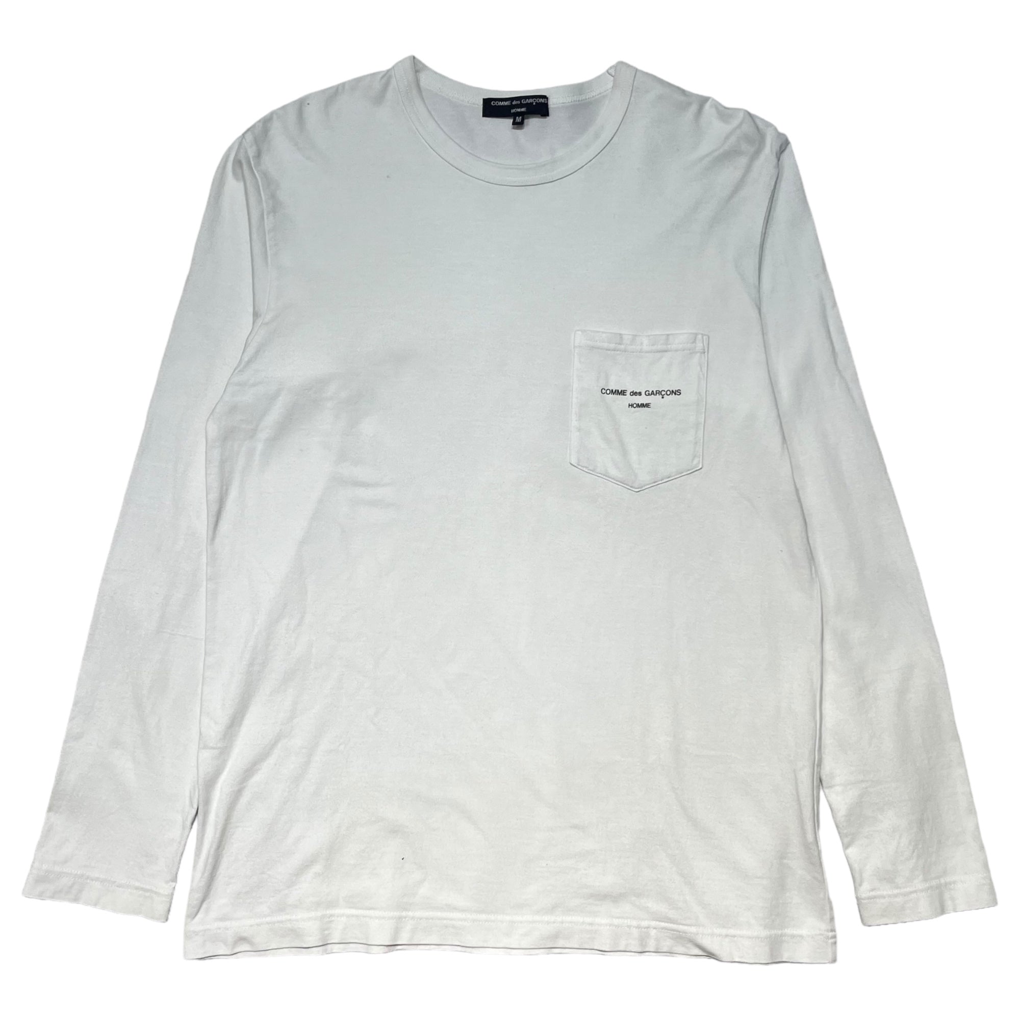 COMME des GARCONS HOMME(コムデギャルソンオム) 18AW Chest logo long sleeve cut and sew 胸ロゴ 長袖 カットソー HB-T010 M ホワイト AD2018