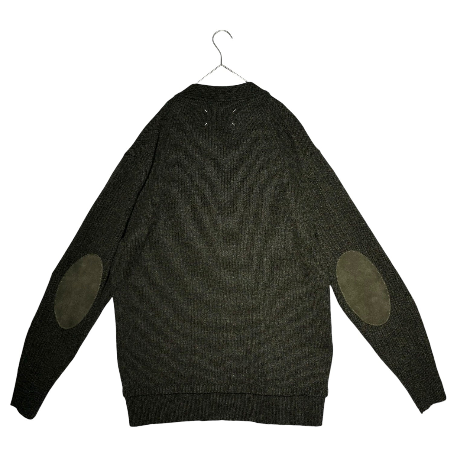 MAISON MARGIELA(メゾンマルジェラ) 22AW 5G Elbow Patch Knit Cardigan 5G エルボーパッチ ニット カーディガン SI1GP0003 XS オリーブ オリーブ