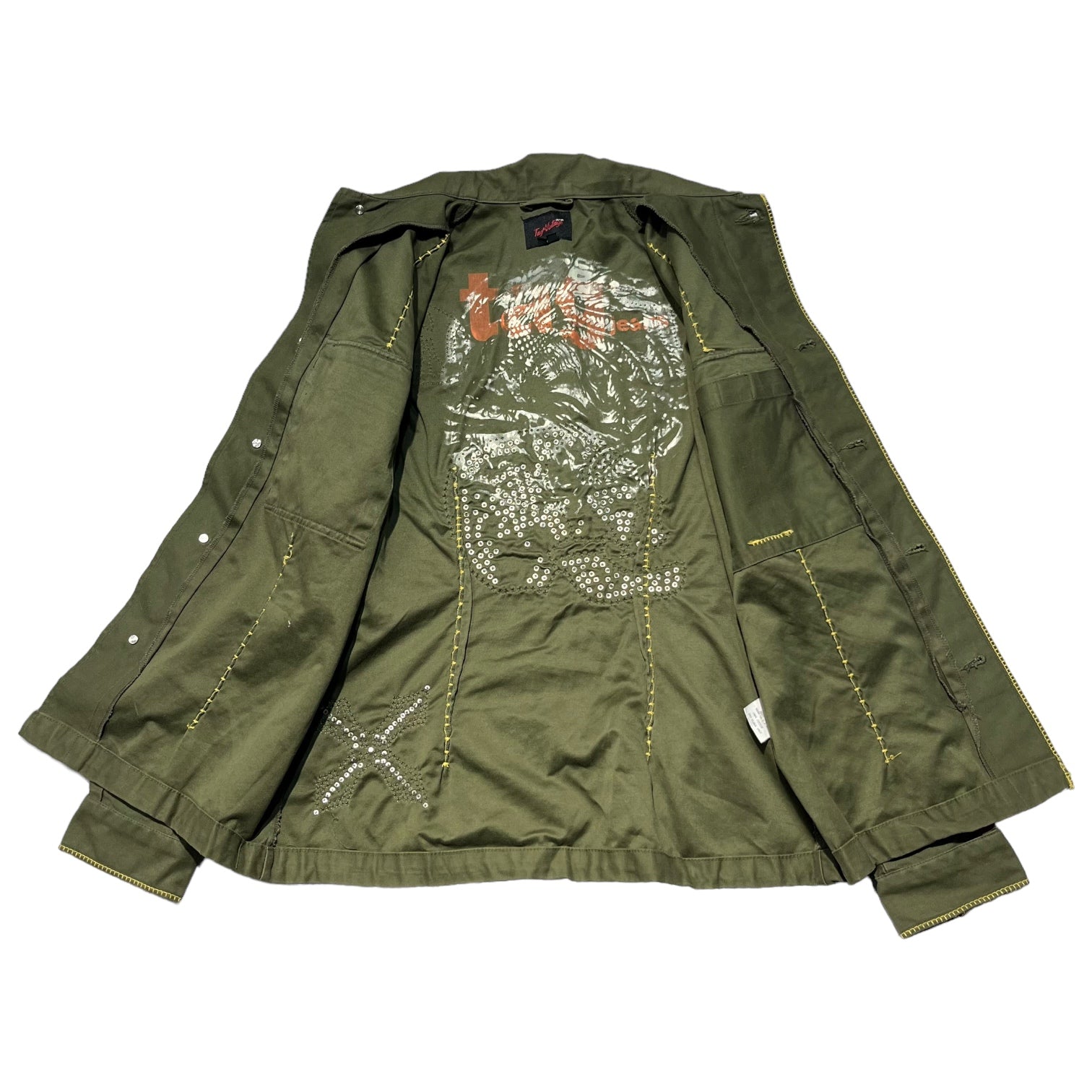 TAG VINTAGE(タグ ヴィンテージ) studded military jacket スタッズ ミリタリー ジャケット L セージグリーン