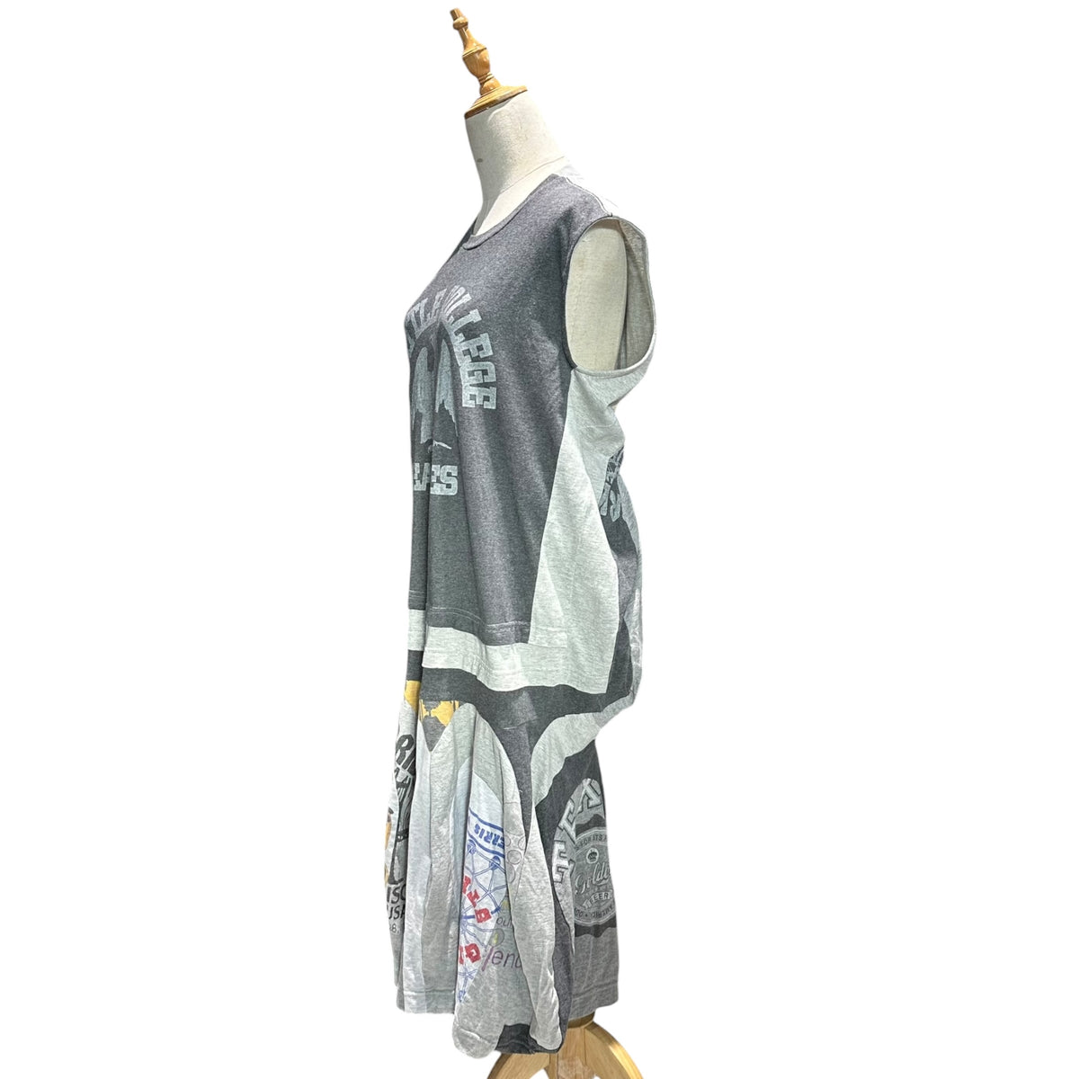 JUNYA WATANABE COMME des GARCONS(ジュンヤワタナベコムデギャルソン) 2006SS Reconstructed Docking Sleeveless Dress 再構築 ドッキング ノースリーブ ワンピース JQ-O017 SS グレー AD2005 00s アーカイブ コレクションLOOK14着用 稀少