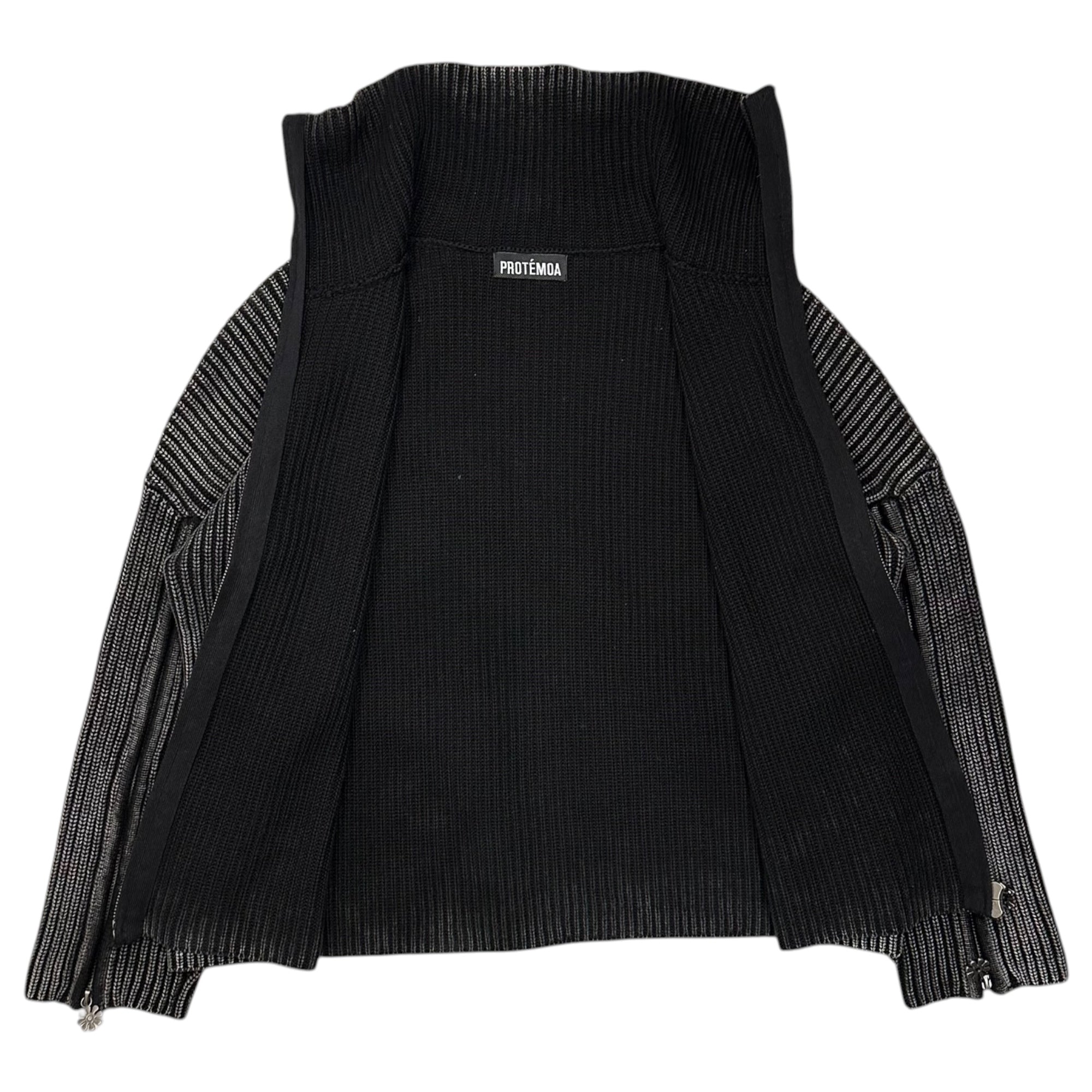 PROTEMOA(プロテモア) Triple Zip Cardigan トリプル ジップ カーディガン 表記無 ブラック ドライバーズ ニット