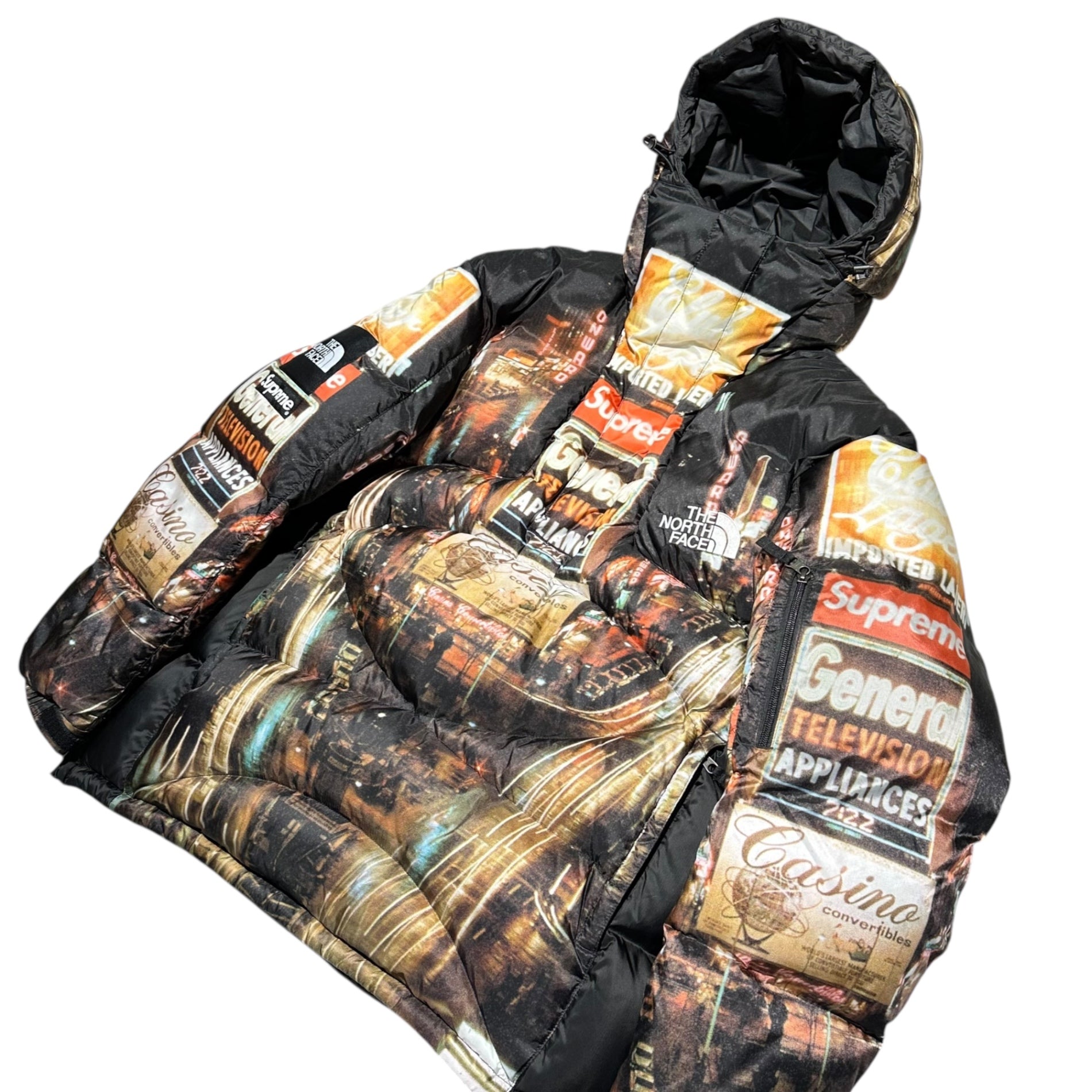 SUPREME × THE NORTH FACE(シュプリーム × ノースフェイス) 800-Fill Half Zip Hooded Pullover Times Square 800フィルパワー フーデッド プルオーバー ダウン ジャケット タイムズ スクエア ND522051 XL マルチカラー