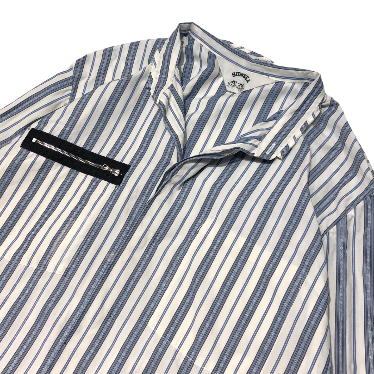 SUNSEA(サンシー) 18SS BLUE NOTE STRIPE SHIRT ブルーノート ストライプ シャツ 18S29 SIZE 2(M)  ホワイト×ライトブルー