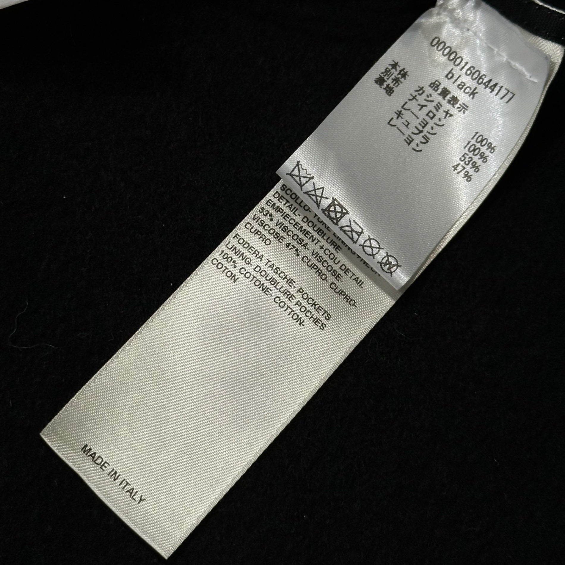 Rick Owens(リックオウエンス) 22SS ”FOGACHINE” GIRDERED CAPE SHORT ガーダード ケープ ショート コート RO02A7964 40 ブラック ポンチョ ジャケット カシミア
