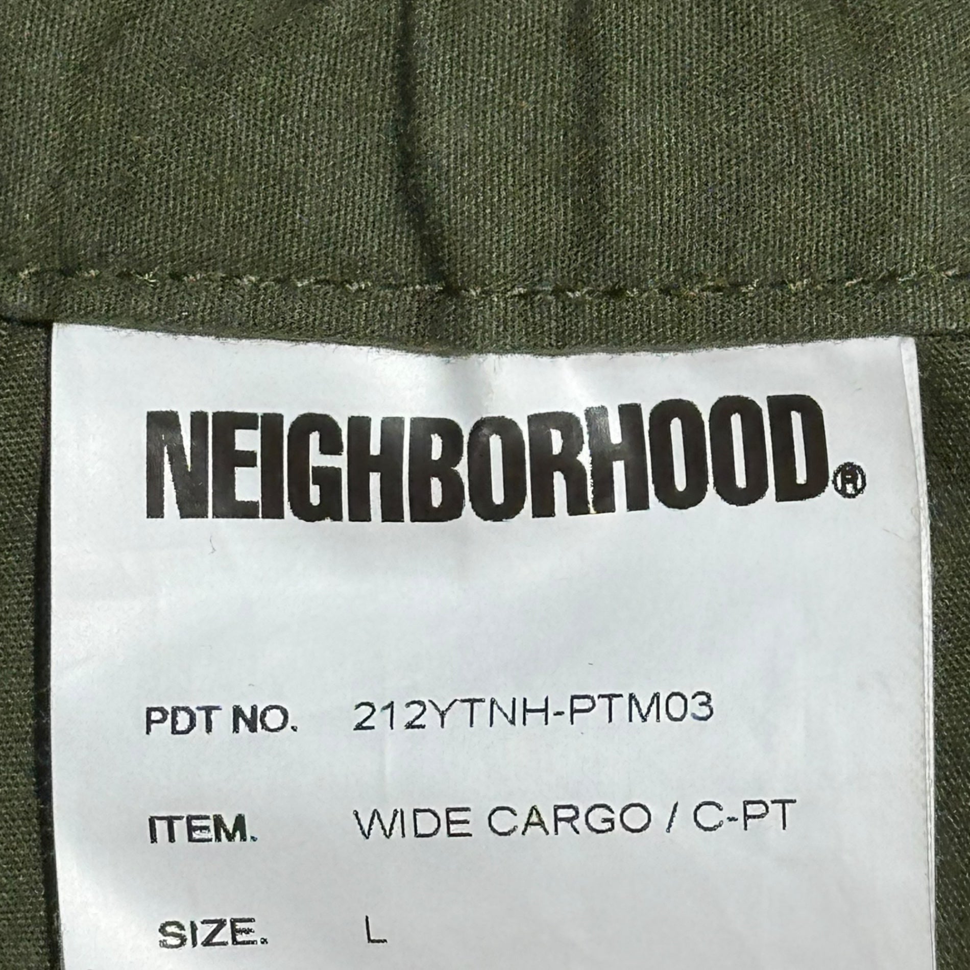 NEIGHBORHOOD(ネイバーフッド) 21AW WIDE CARGO/C-PT ワイド カーゴ コットン パンツ 212YTNH-PTM03 L カーキ