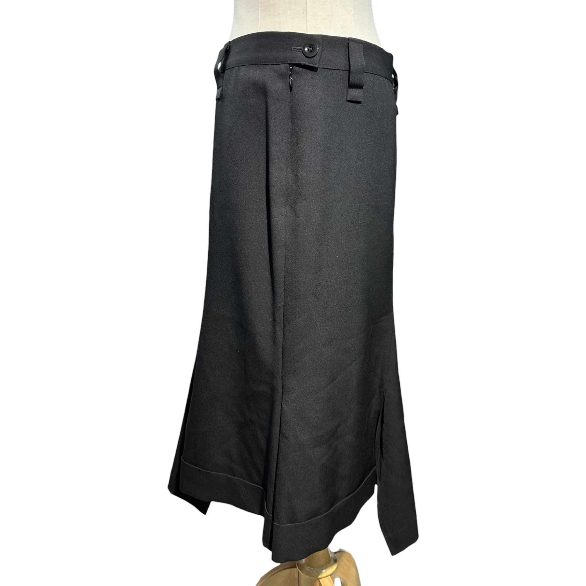 Y's(ワイズ) Dummy Pants Wool Skirt ダミー パンツ ウール スカート YL-S19-141 2(S～M程度) ブラック