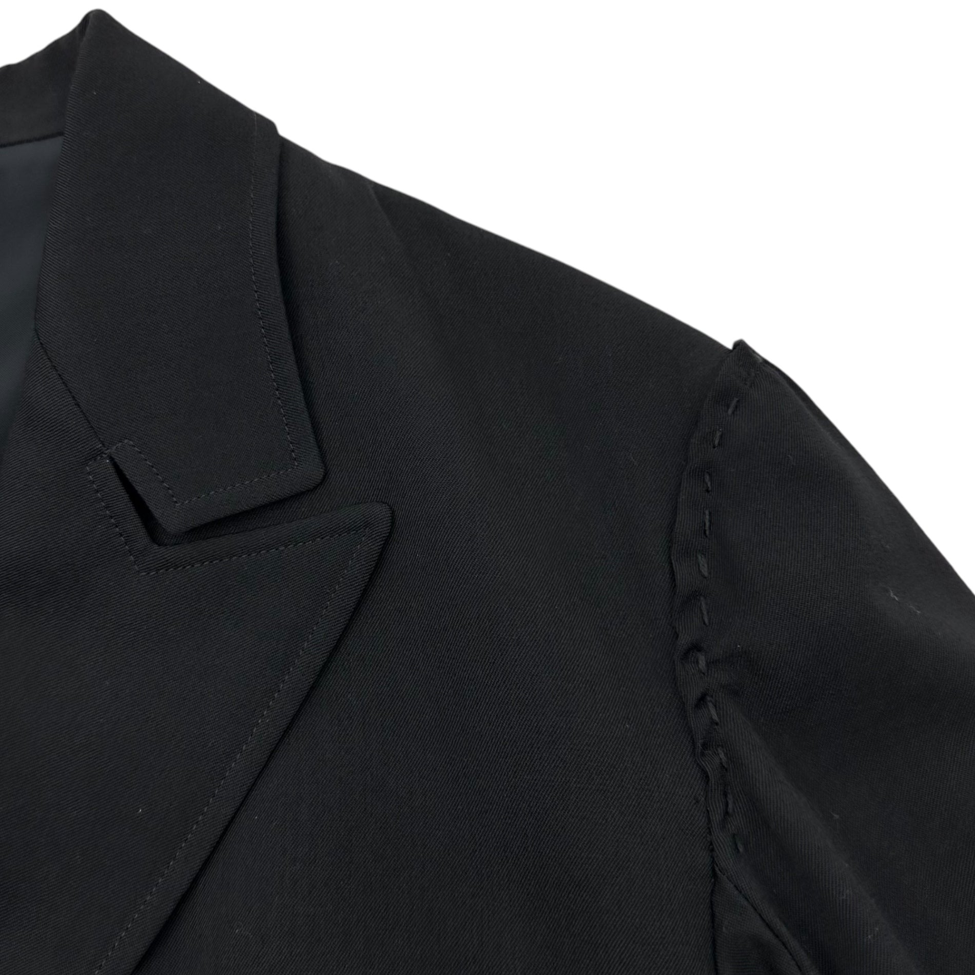 YOHJI YAMAMOTO POUR HOMME(ヨウジヤマモトプールオム) 17AW Print Embroidery Long Jacket 袖山 ハンド ステッチ プリント 刺繍 ジャケット HK-J38-127 2(M程度) ブラック