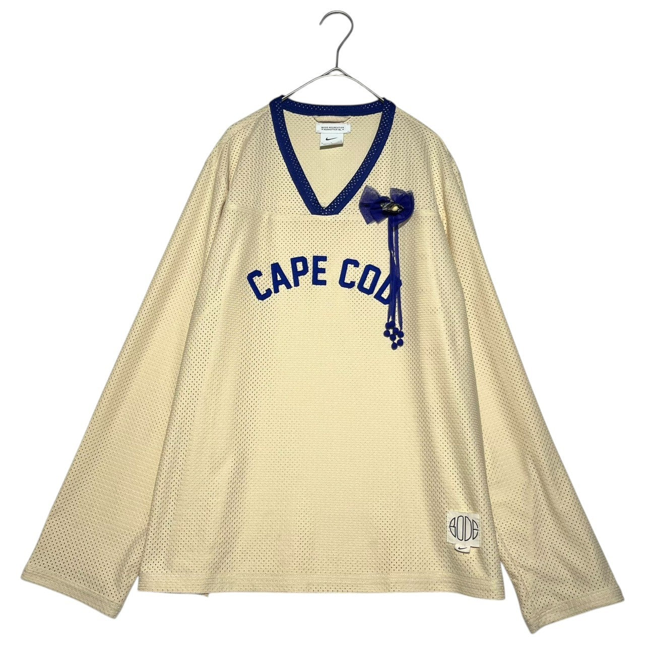 NIKE×Bode(ナイキ×ボーディ) Men's Mesh Jersey "Ivory"  メンズ メッシュ ジャージ FJ8795-120 L アイボリー×ブルー ゲームシャツ 長袖