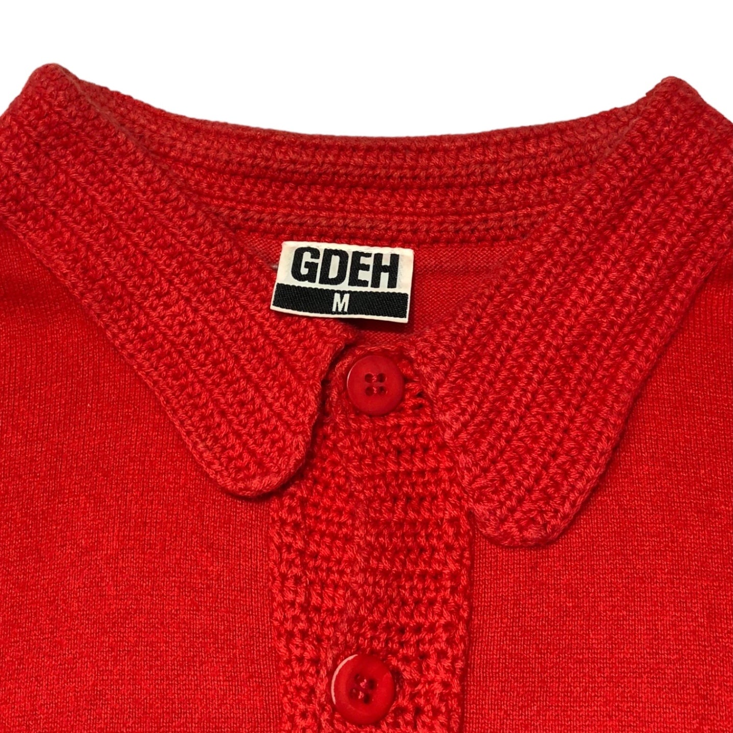 GOODENOUGH(グッドイナフ) 90's Knit switching polo shirt ニット切替 ポロシャツ 藤原ヒロシ M レッド