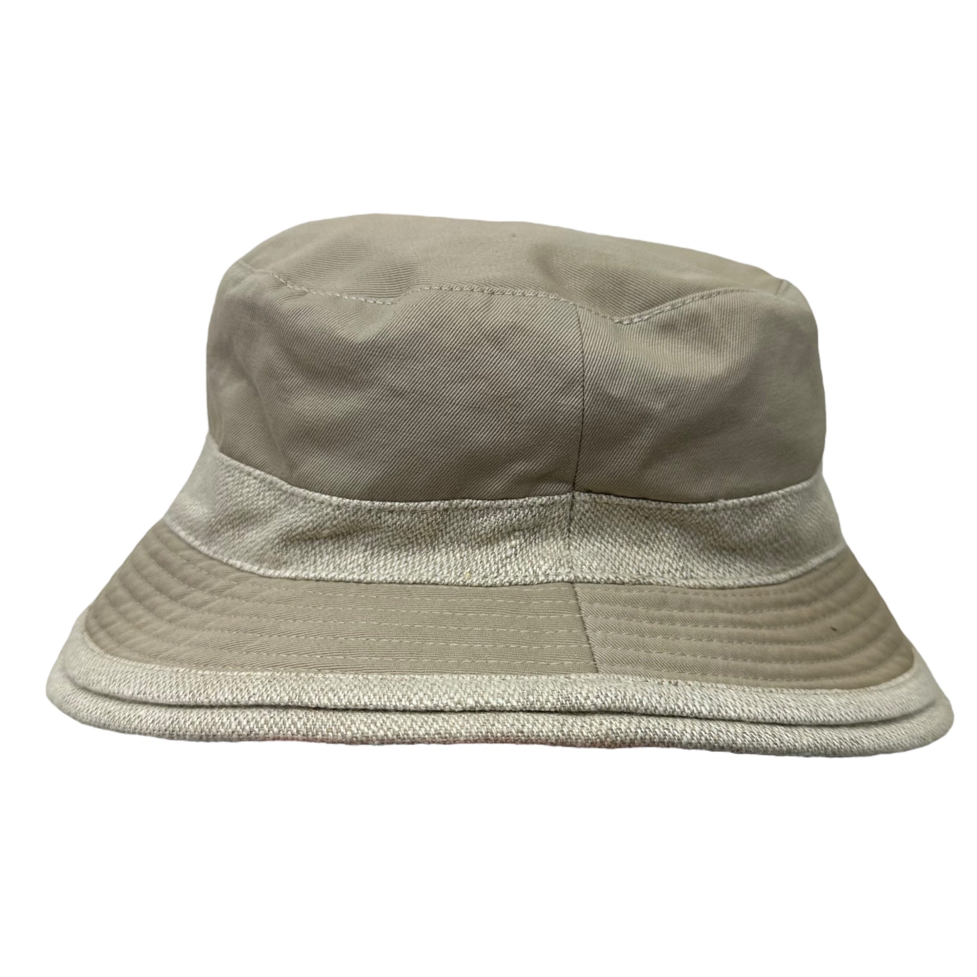 HERMES(エルメス) MOTSCH Double Brim Bucket Hat 2重 ツバ バケット ハット 56 ベージュ コットン リネン 帽子