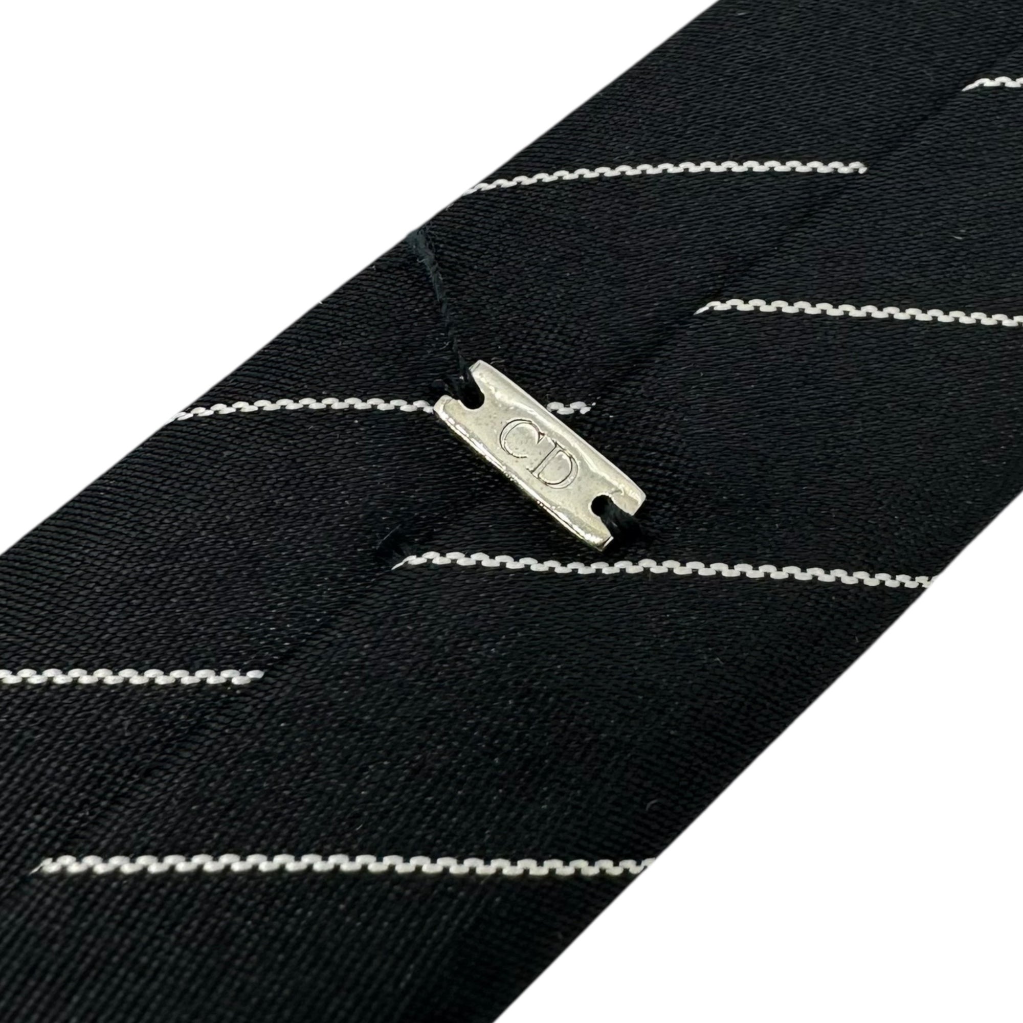 Dior HOMME(ディオールオム) by Hedi Slimane 40mm Regimental Narrow Tie エディ スリマン レジメンタル ナロー タイ ブラック ネクタイ エディ期