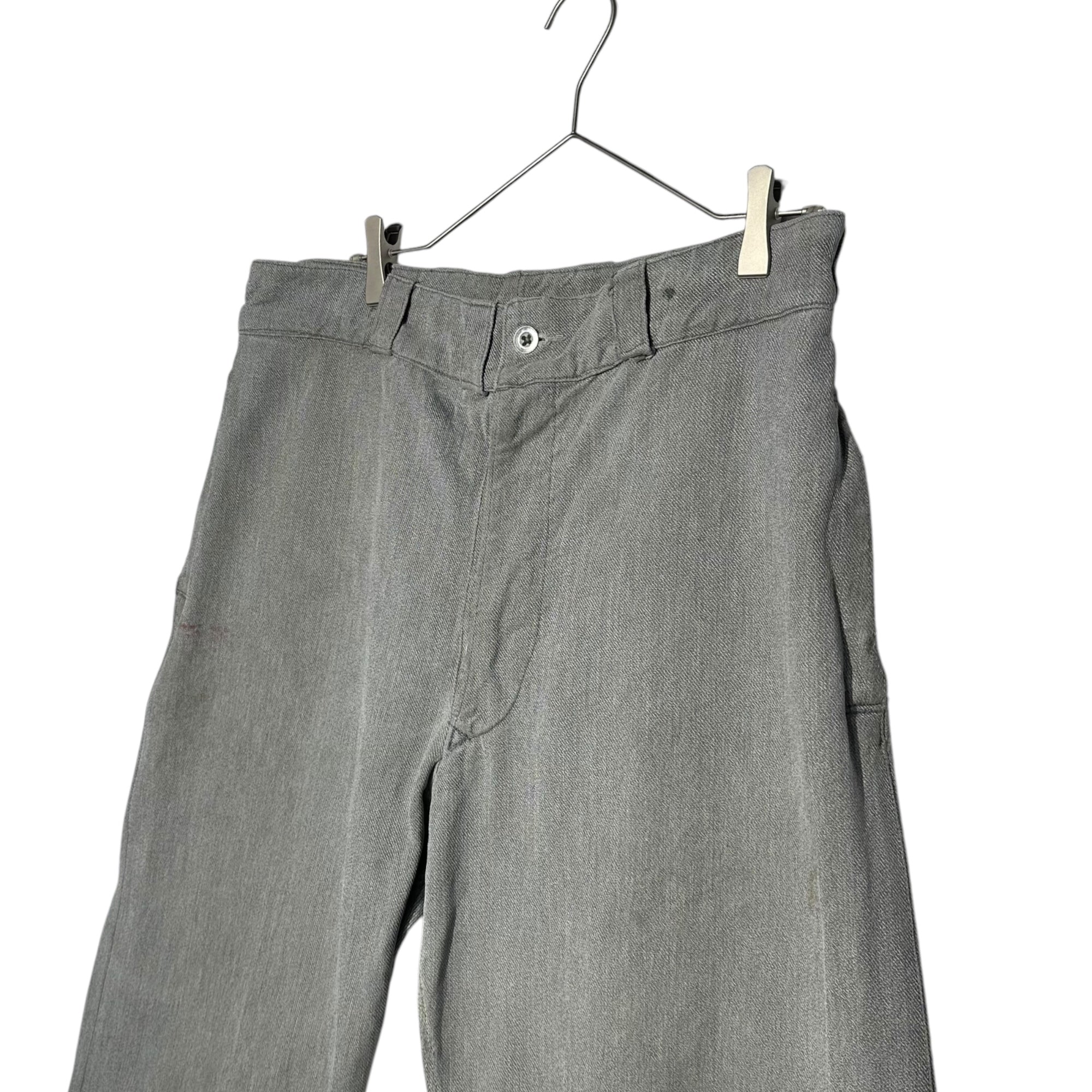 Swiss Army(スイス軍) 50's Army Denim Pants ヴィンテージ デニム ユーティリティ パンツ 72(XL程度) グレー 50年代 ミリタリー ワーク