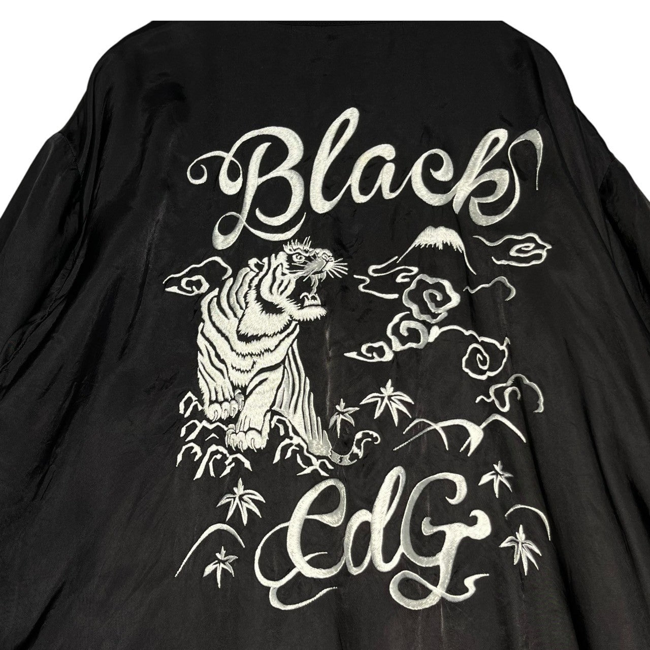 BLACK COMME des GARCONS(ブラックコムデギャルソン) 21SS Product washing back embroidery  long liner coat 製品洗いバック刺繍ロングライナーコート 1G-C005 S ブラック AD2020