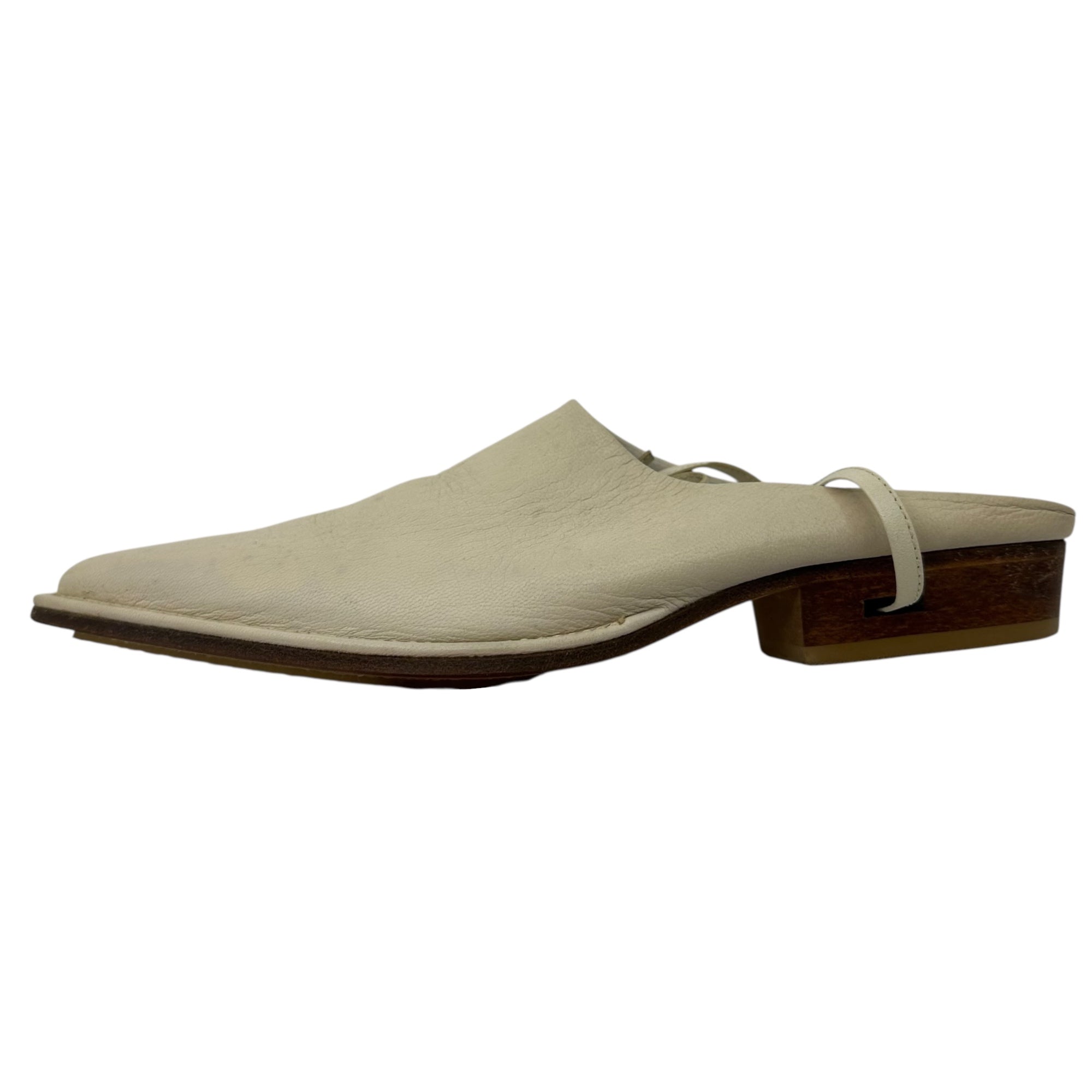 Y's(ワイズ) Western Lace-Up Leather Mules ウエスタン レースアップ レザー ミュール YY-E05-762-1/2 2(22.5~23cm程度) ホワイト ポインテッド トゥ パンプス サンダル