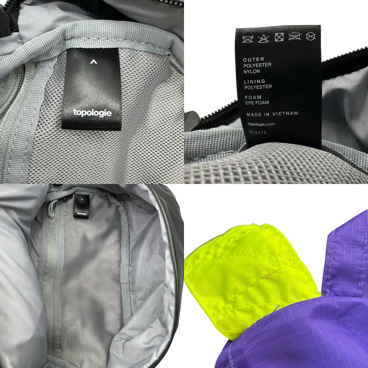 Topologie(トポロジー) Convert Daypack コンバート デイパック ブラック×パープル 2WAY リュック バッグ ポーチ