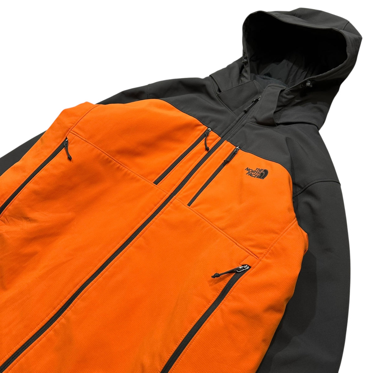 THE NORTH FACE(ノースフェイス) Primaloft Bicolor Hooded Jacket プリマロフト バイカラー フーデッド ジャケット F12 AUEY XL オレンジ×グレー 海外発売品
