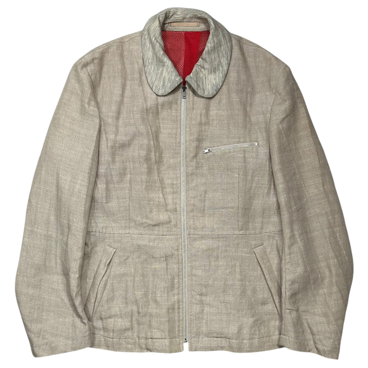 COMME des GARCONS HOMME PLUS(コムデギャルソンオムプリュス) 1996SS Reflective-Period Linen Zip-Up Jacket リフレクター期 リネン ジップ アップ ジャケット PJ-100970 FREE ベージュ AD1995 90s アーカイブ