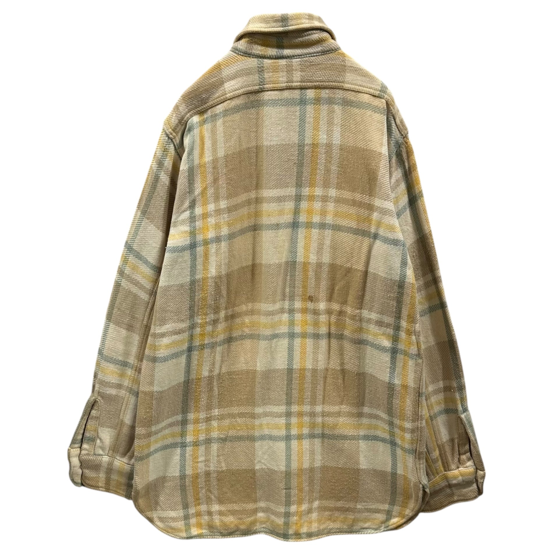 Pilgrim(ピルグリム) 1950's  Cotton flannel shirt コットン フランネル シャツ 表記無(M程度) ベージュ 50年代 ヴィンテージ チェック