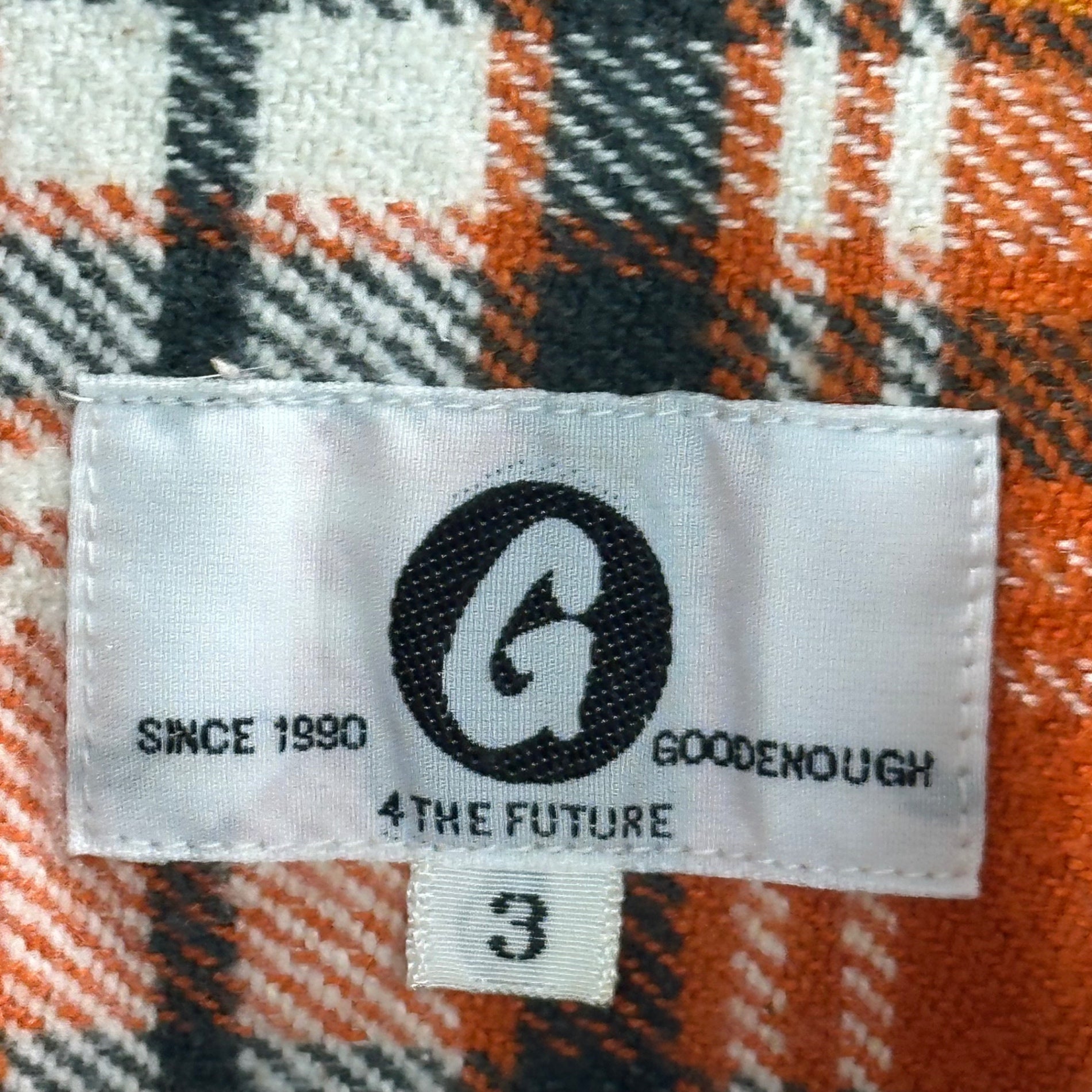 GOODENOUGH(グッドイナフ) Logo Stitch Heavy Cotton Flannel Shirt ロゴ ステッチ ヘビー コットン ネルシャツ GE-113026 3(L程度) オレンジ 復刻アイテム