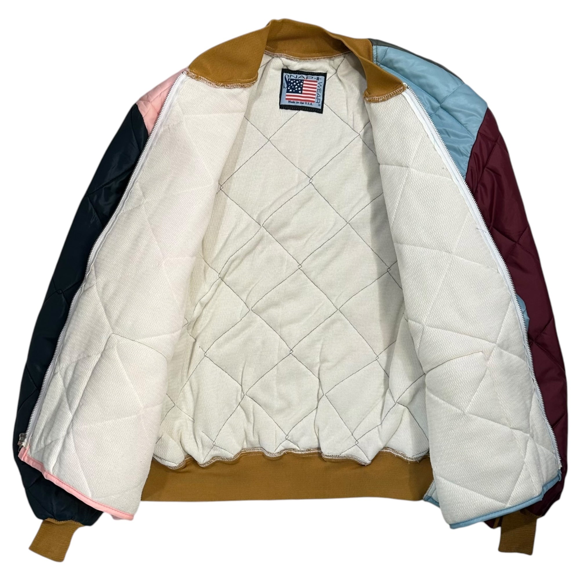 SNAP'N'WEAR(スナップンウエア) Crazy Pattern Quilted Jacket クレイジーパターン キルティング ジャケット 表記無(XL程度) マルチカラー 裏サーマル ブルゾン