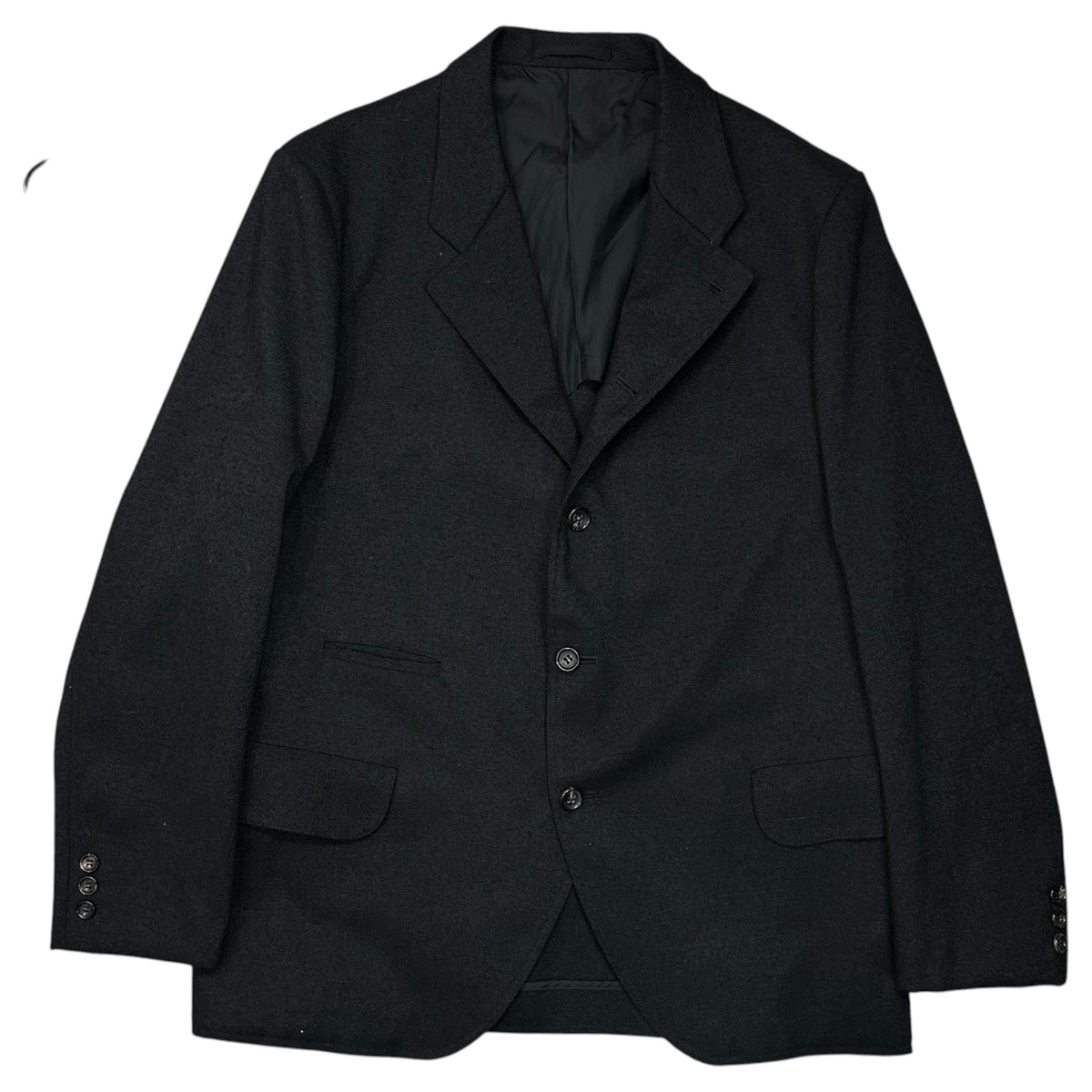 COMME des GARCONS HOMME PLUS(コムデギャルソンオムプリュス) 1998SS New Natural Collection High-Density Polyester Suit Set ニューナチュラル期 高密度 ポリエステル セットアップ スーツ JKT:PJ-10002 BOTTOMS:PP10001 M ブラック AD1997