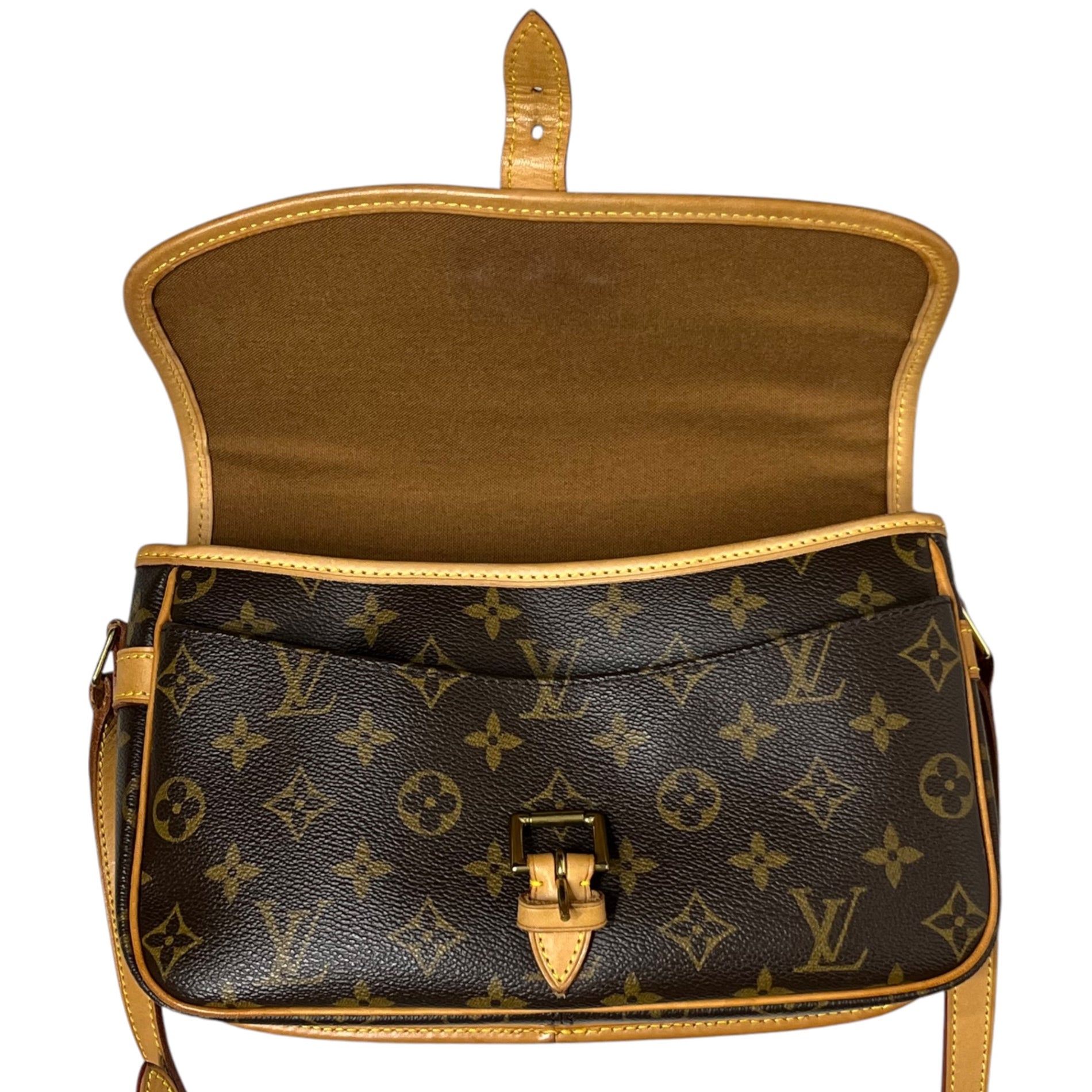 LOUIS VUITTON(ルイヴィトン) 00's Vintage sologne flap shoulder bag ヴィンテージ ソローニュ フラップ ショルダー バッグ 04年製 M42250 ブラウン 製造番号：SL0044