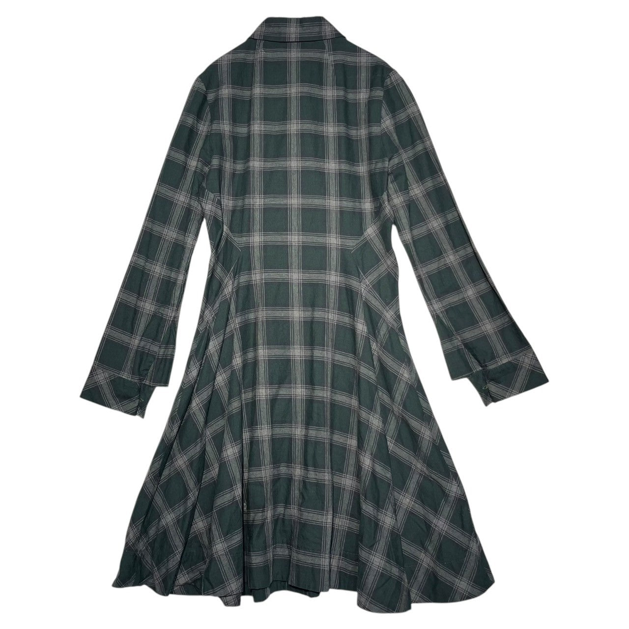 Vivienne Westwood RED LABEL(ヴィヴィアンウエストウッドレッドレーベル) Orb Button Tartan Check Flare Dress オーブ ボタン タータン チェック フレア ワンピース 16-01-582015 3(L程度) グリーン×グレー