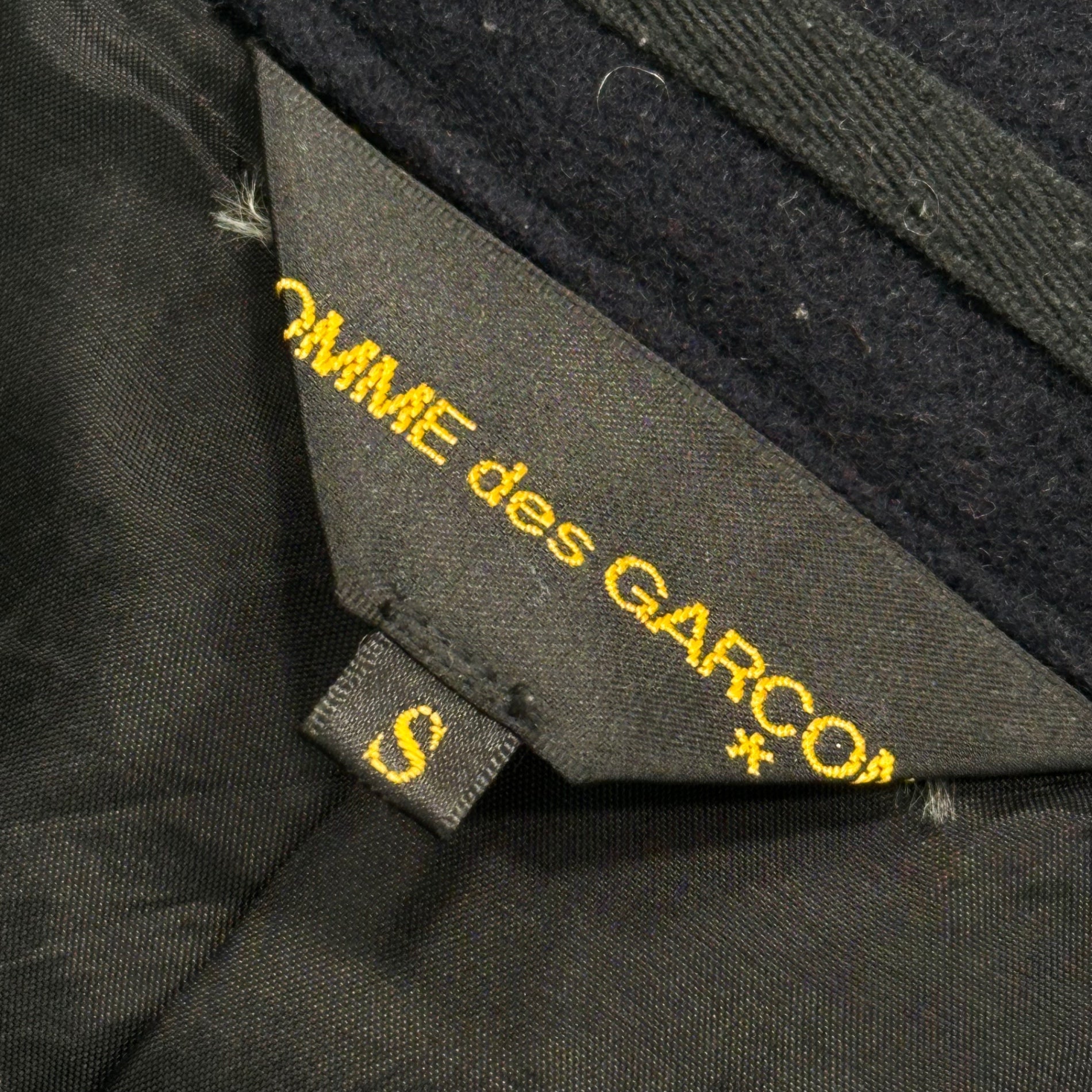 COMME des GARCONS(コムデギャルソン) 10AW Wool Nylon Hook Button Melton Jacket ウール ナイロン フックボタン メルトン ジャケット GF-J071 S ブラック AD2010