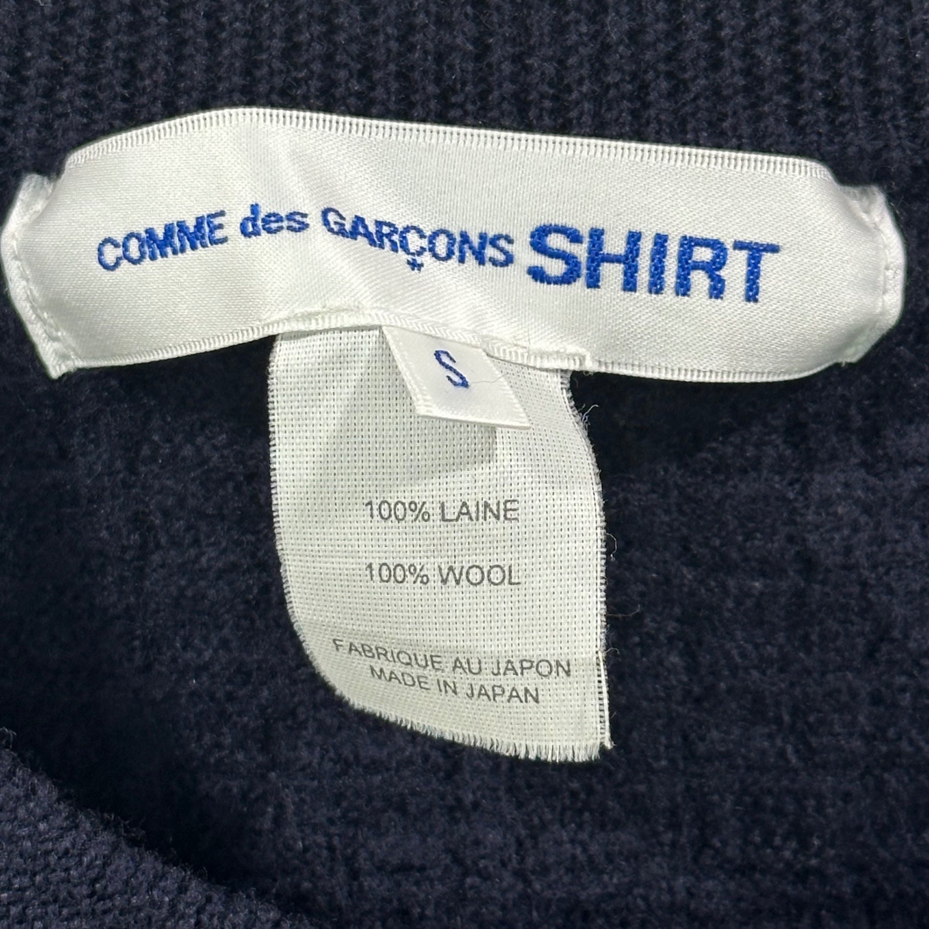 COMME des GARCONS SHIRT(コムデギャルソンシャツ) Waffle Wool Crew Neck Knit ワッフル ウール クルーネック ニット S27516  S ネイビー