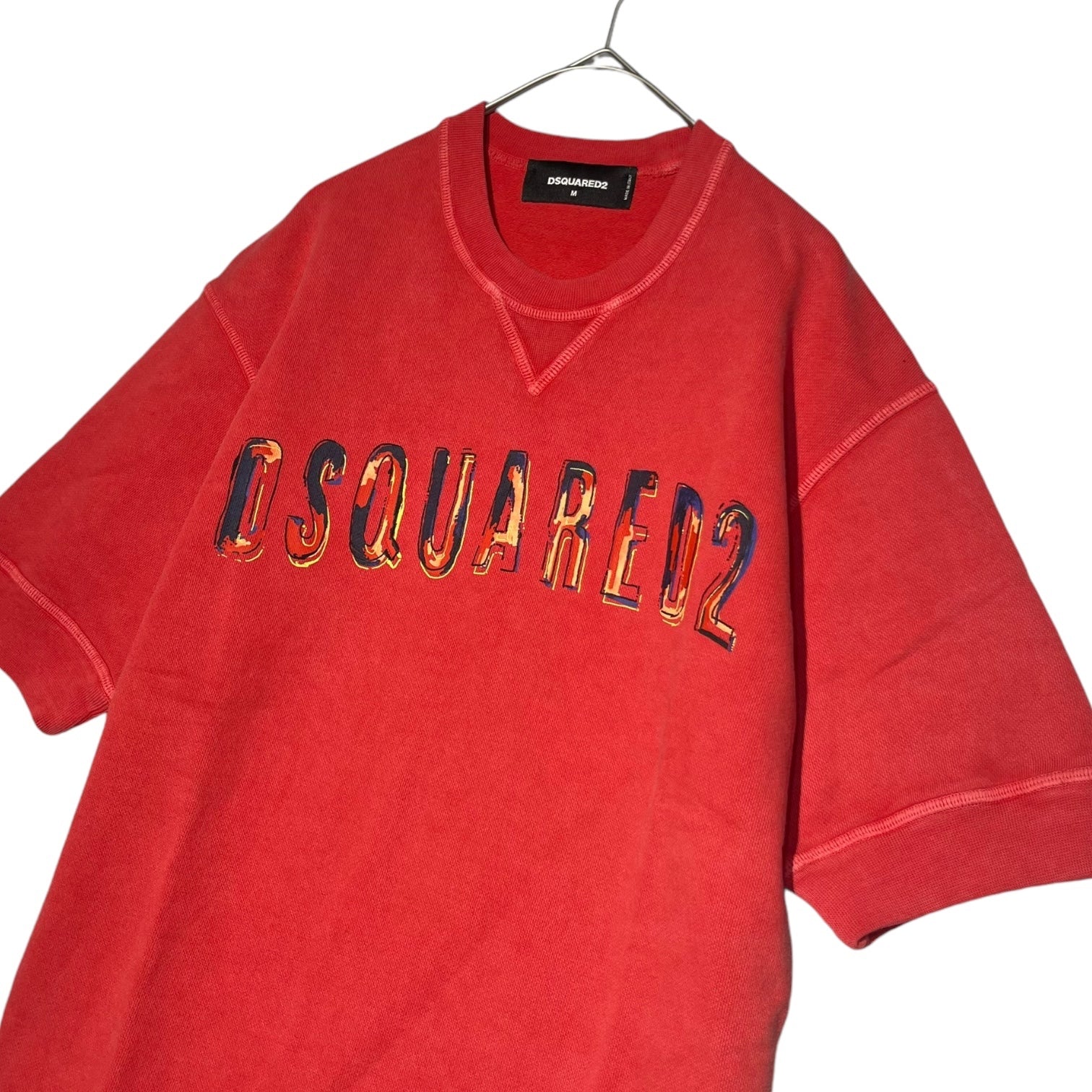 DSQUARED2(ディースクエアード) Brand logo short sleeve sweatshirts ロゴ 半袖 スウェット S71GU0223 M レッド