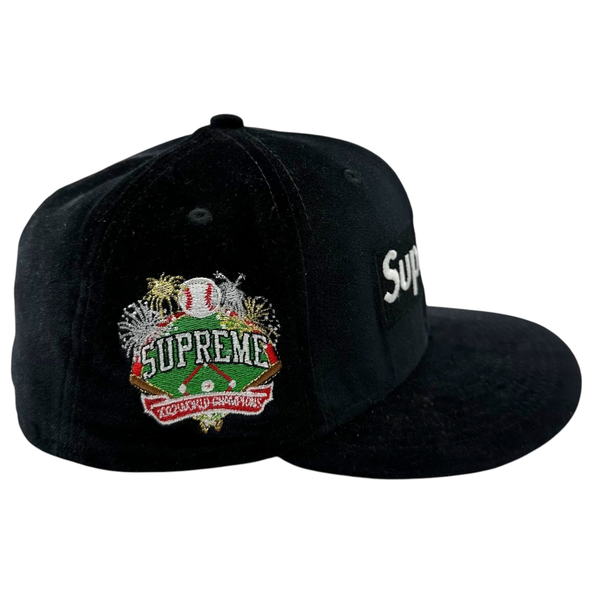 SUPREME×NEW ERA(シュプリーム×ニューエラ) 22AW Velour Box Logo New Era ベロア ボックス ロゴ キャップ 7 1/2(59.6cm) ブラック 帽子