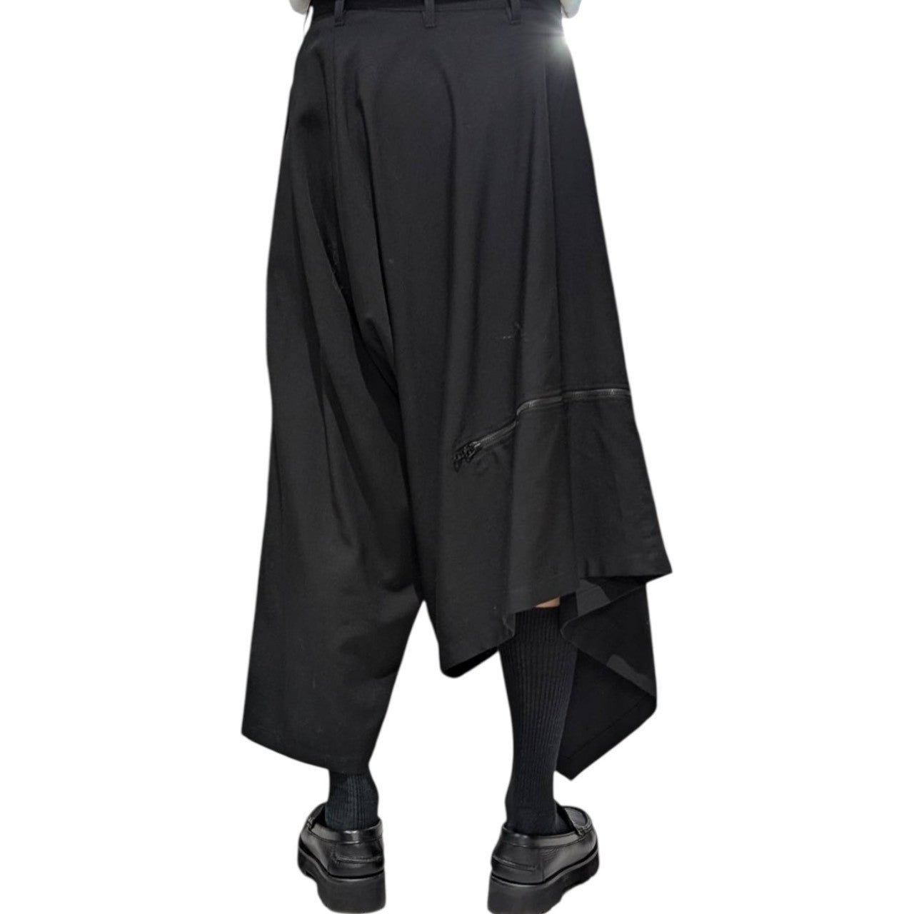 B YOHJI YAMAMOTO(ビー ヨウジヤマモト) Zip Design Asymmetrical Shorts ジップデザイン アシンメトリー ハーフパンツ NV-P58-100 2(M程度) ブラック