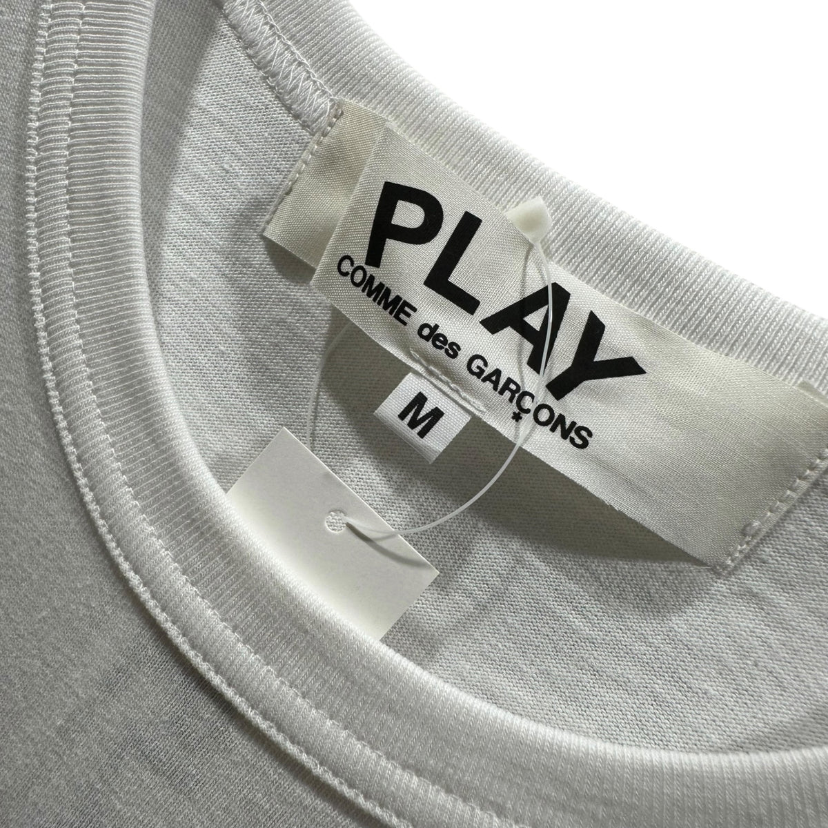 PLAY COMME des GARCONS(プレイコムデギャルソン) Printed Red Heart T-Shirt With Red Emblem White ハート ワッペン プリント Tシャツ AZ-T026-051 M ホワイト×レッド AD2005