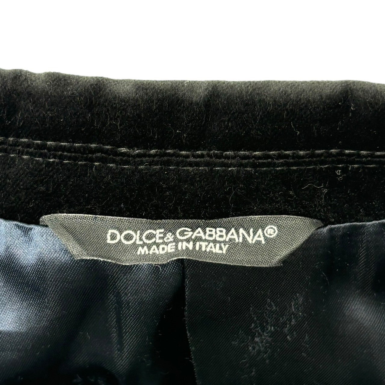 DOLCE&GABBANA(ドルチェ&ガッバーナドルガバ) velor tuxedo jacket ベロア タキシード ジャケット テーラード パーティー G2872T/FUVCF 48 ブラック