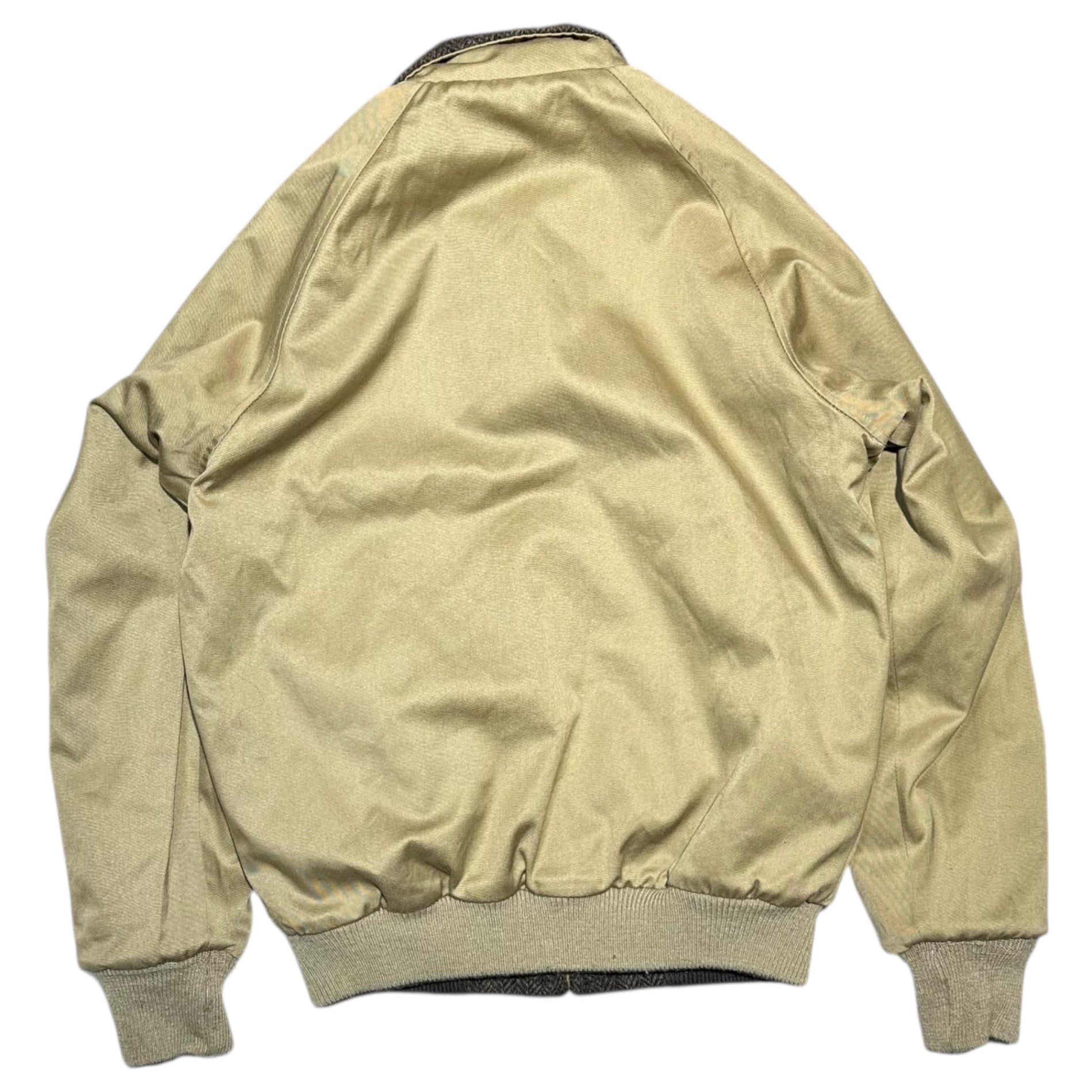 LANDS' END(ランズエンド) 90's USA made Reversible Tweed Harrington Jacket リバーシブル ツイード ハリントン ジャケット 5486LE S ブラウン×ベージュ スイングトップ 90年代 ヴィンテージ