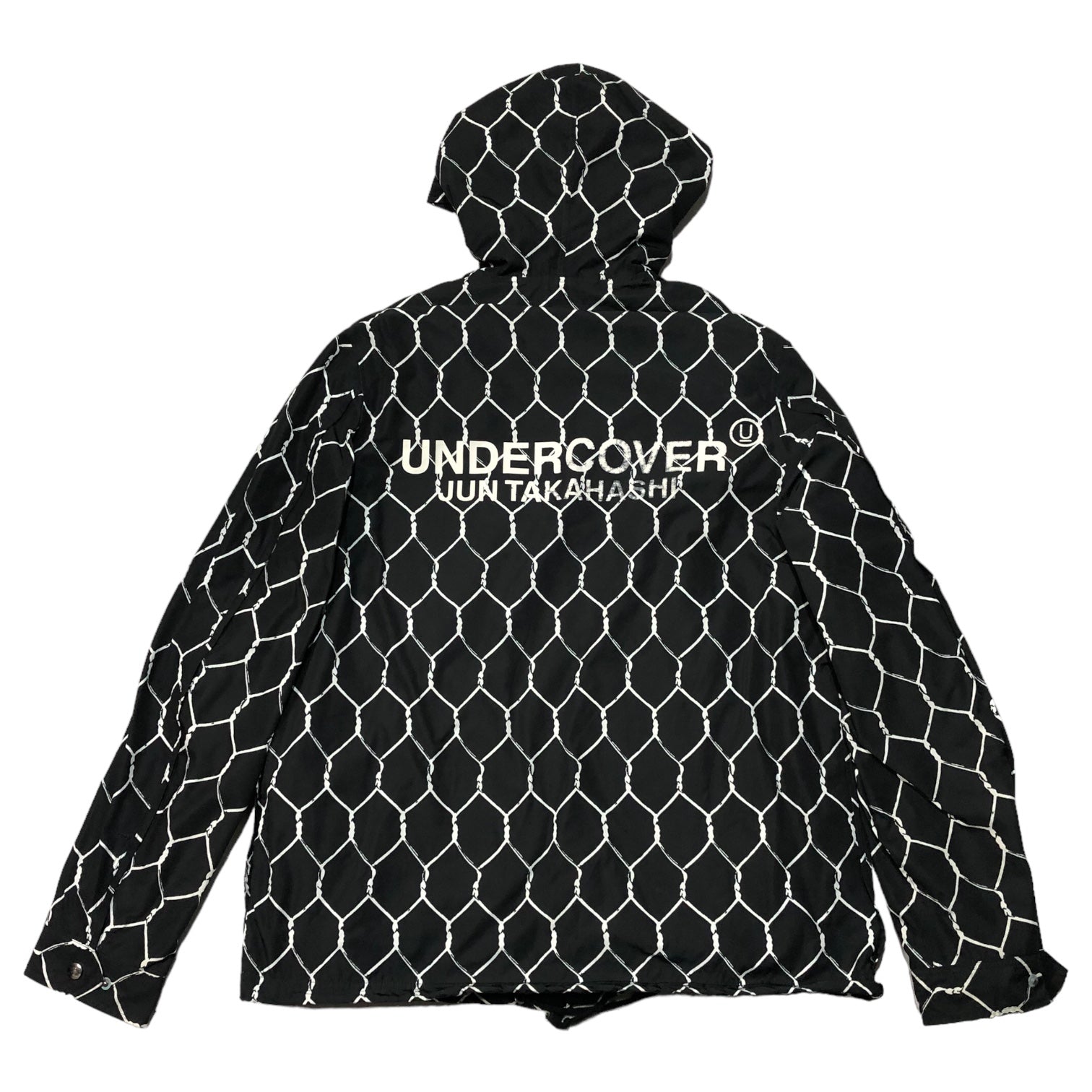 UNDERCOVER(アンダーカバー) 16AW Pe twill hooded coach jacket ロゴ フーデット コーチ ジャケット UCR4202 2(M程度) ブラック ワイヤー 有刺鉄線 ナイロン