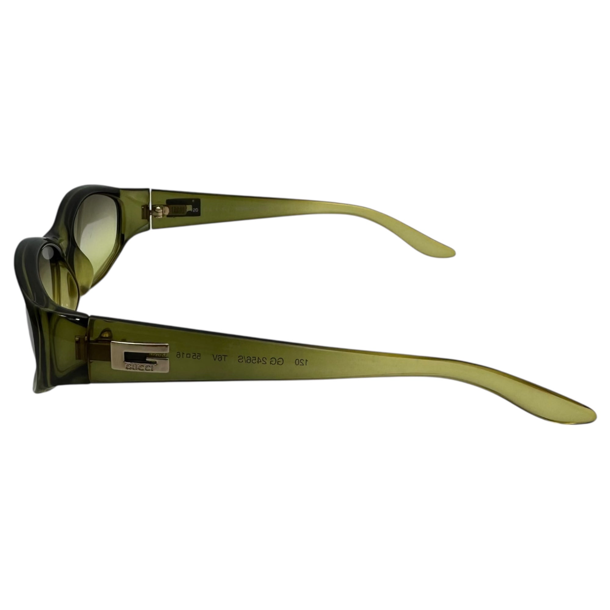 GUCCI(グッチ) G Logo Clear Sunglasses ロゴ クリア サングラス G G2456/S グリーン Y2K